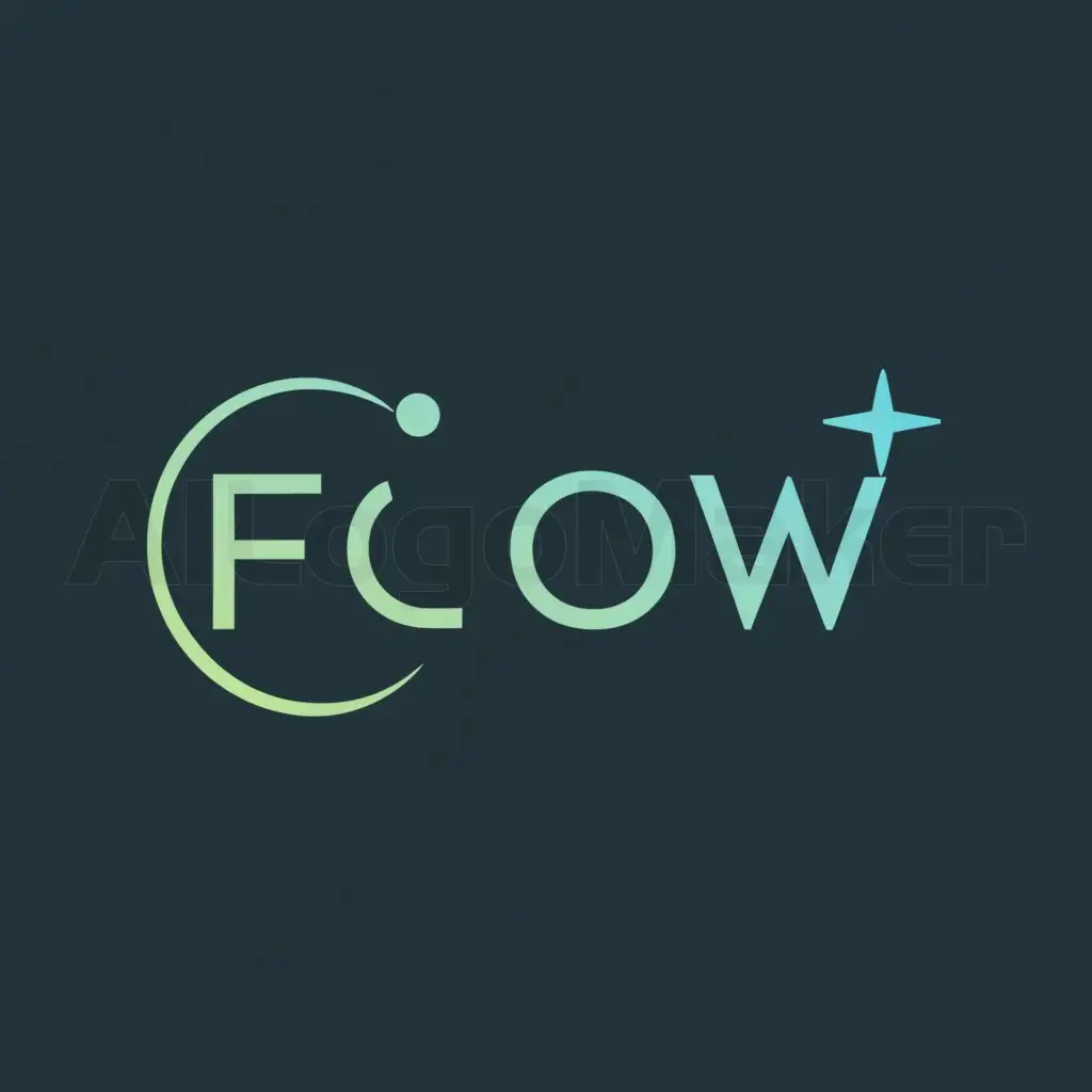a logo design,with the text "Flow", main symbol:star,Minimalistic,be used in Internet industry,clear background