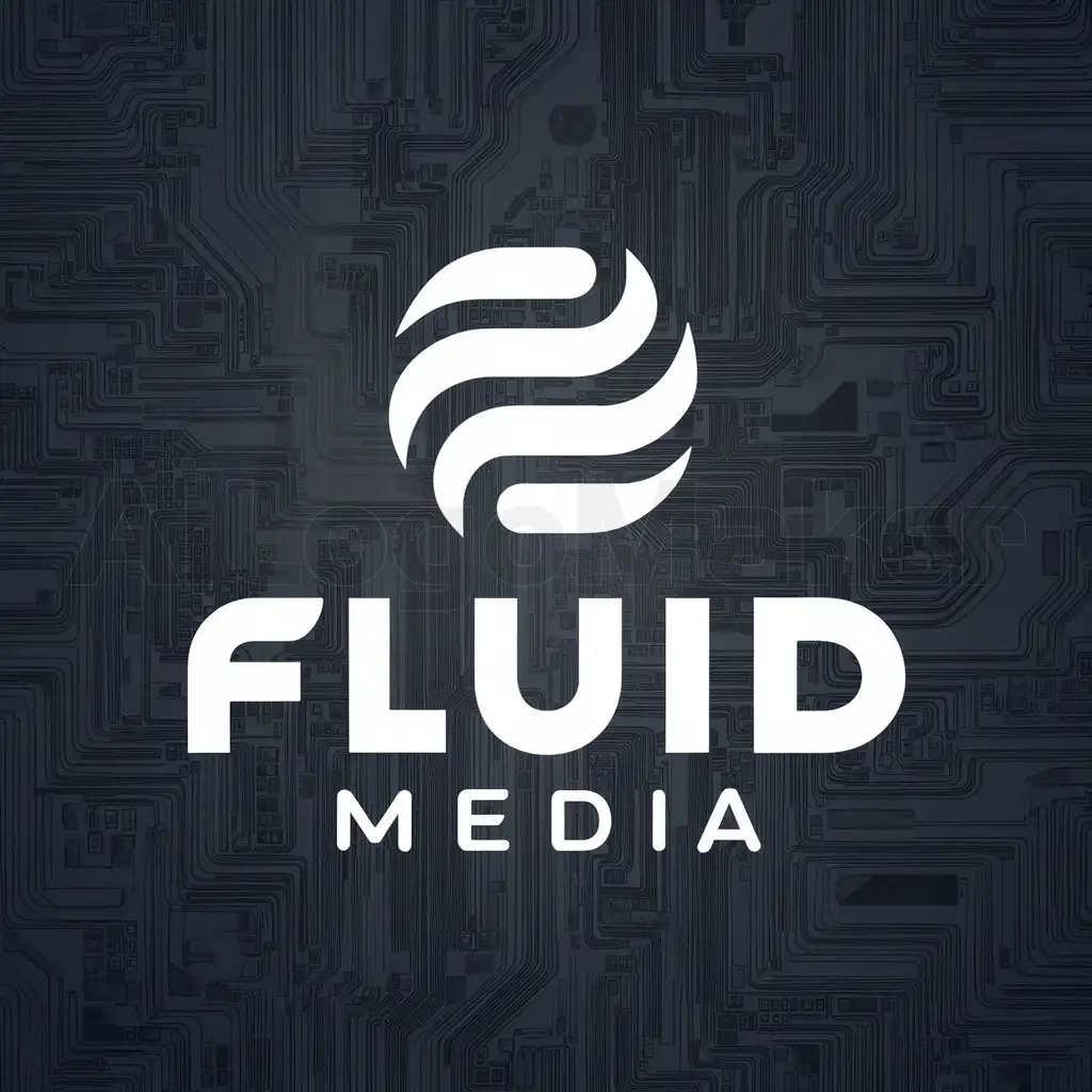 a logo design,with the text "fluid media", main symbol:fluid media,complex,clear background