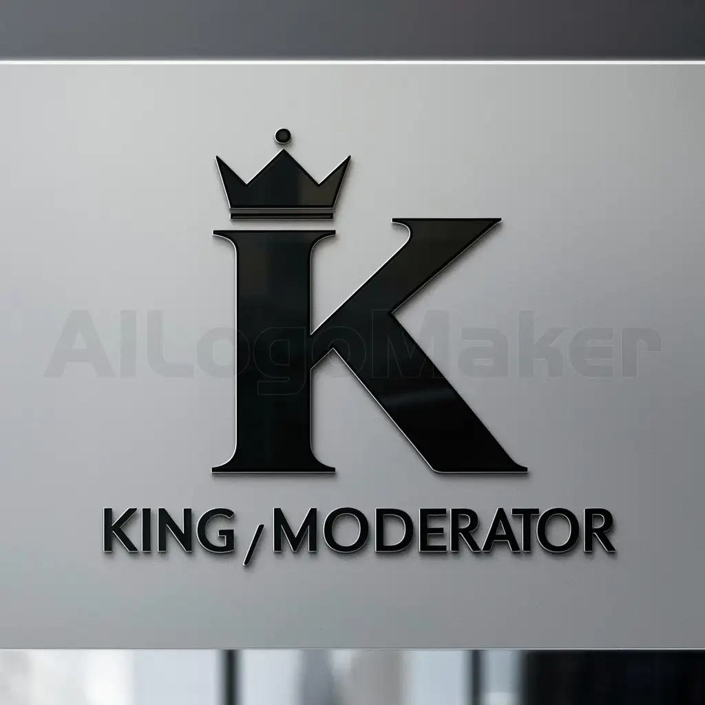 a logo design,with the text "K", main symbol:King,Moderate,clear background
