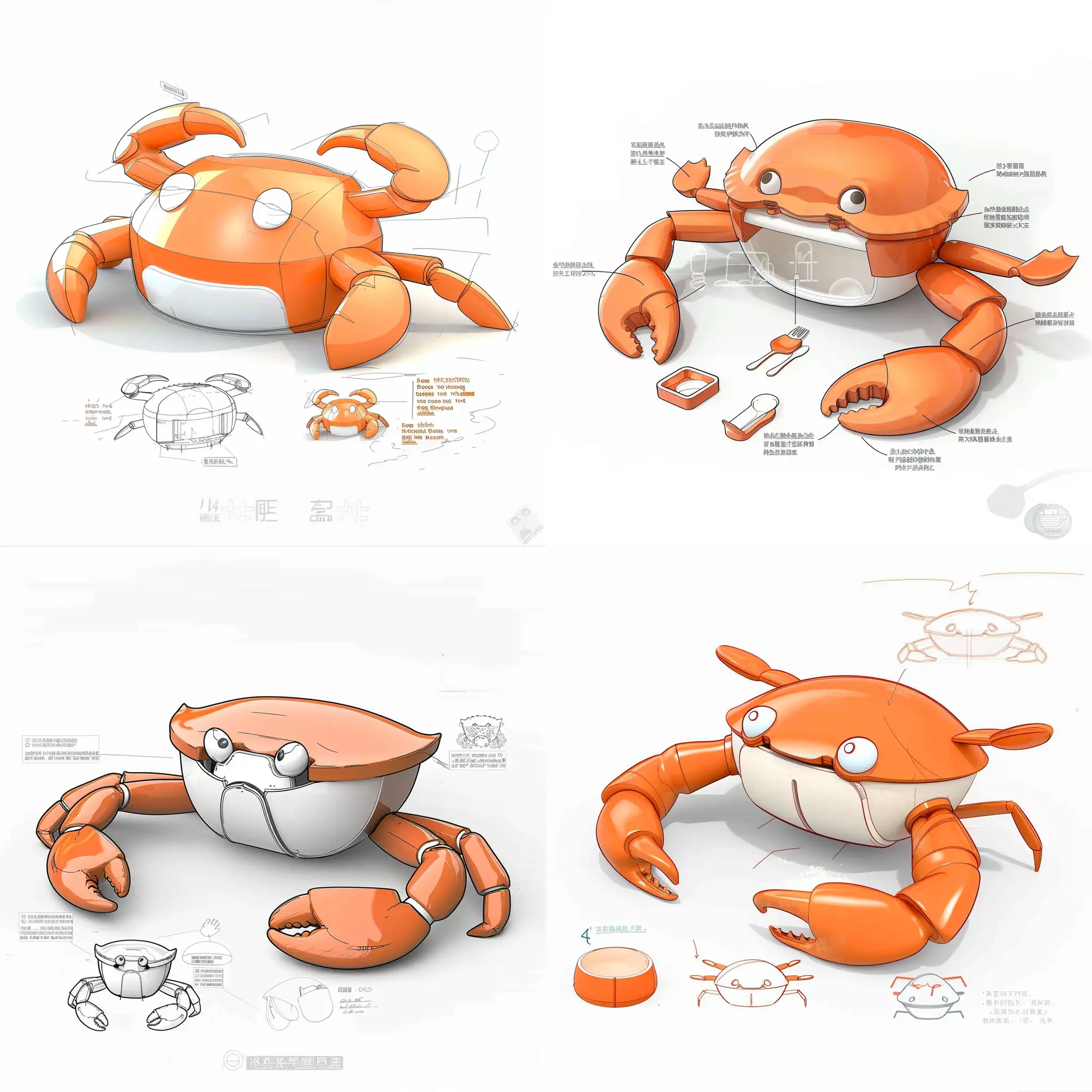 Childrens-CrabThemed-Thermal-Preservation-Bowl-Design-Sketch