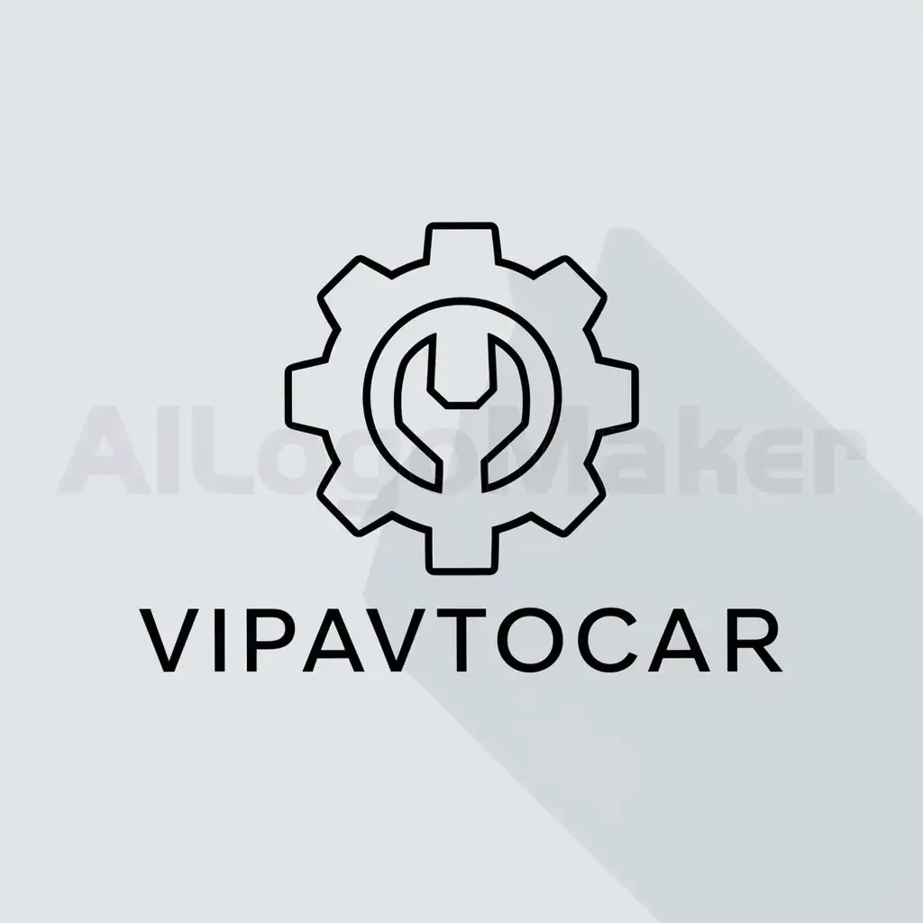 a logo design,with the text "VipAvtoCar", main symbol:Gear and wrench,Minimalistic,be used in Automotive industry,clear background