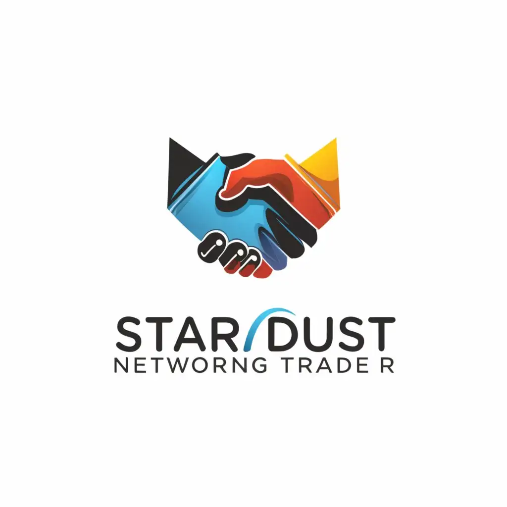 a logo design,with the text "Stardust Networking trader", main symbol:HANDSHAKE,Moderate,clear background