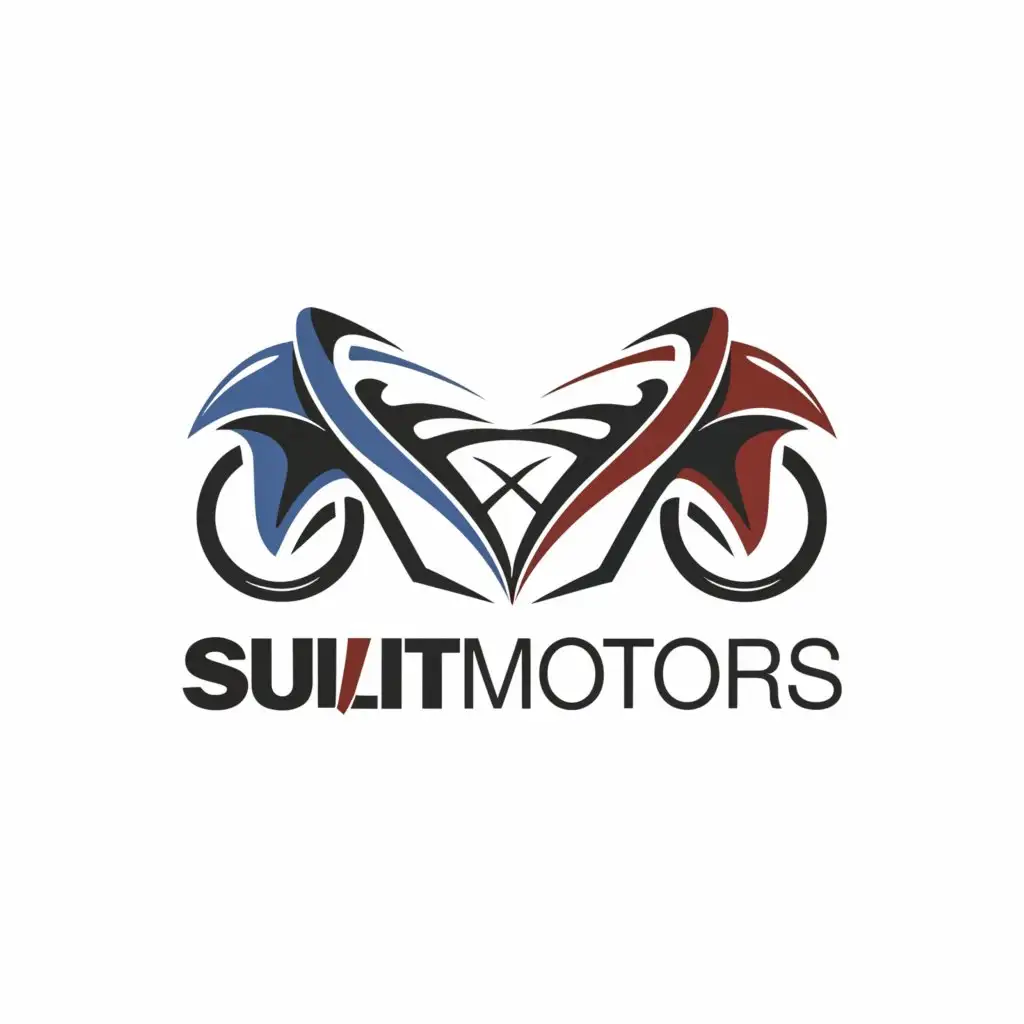 a logo design,with the text "SULITMOTORS", main symbol:SPORTSBIKES,Moderate,be used in Automotive industry,clear background