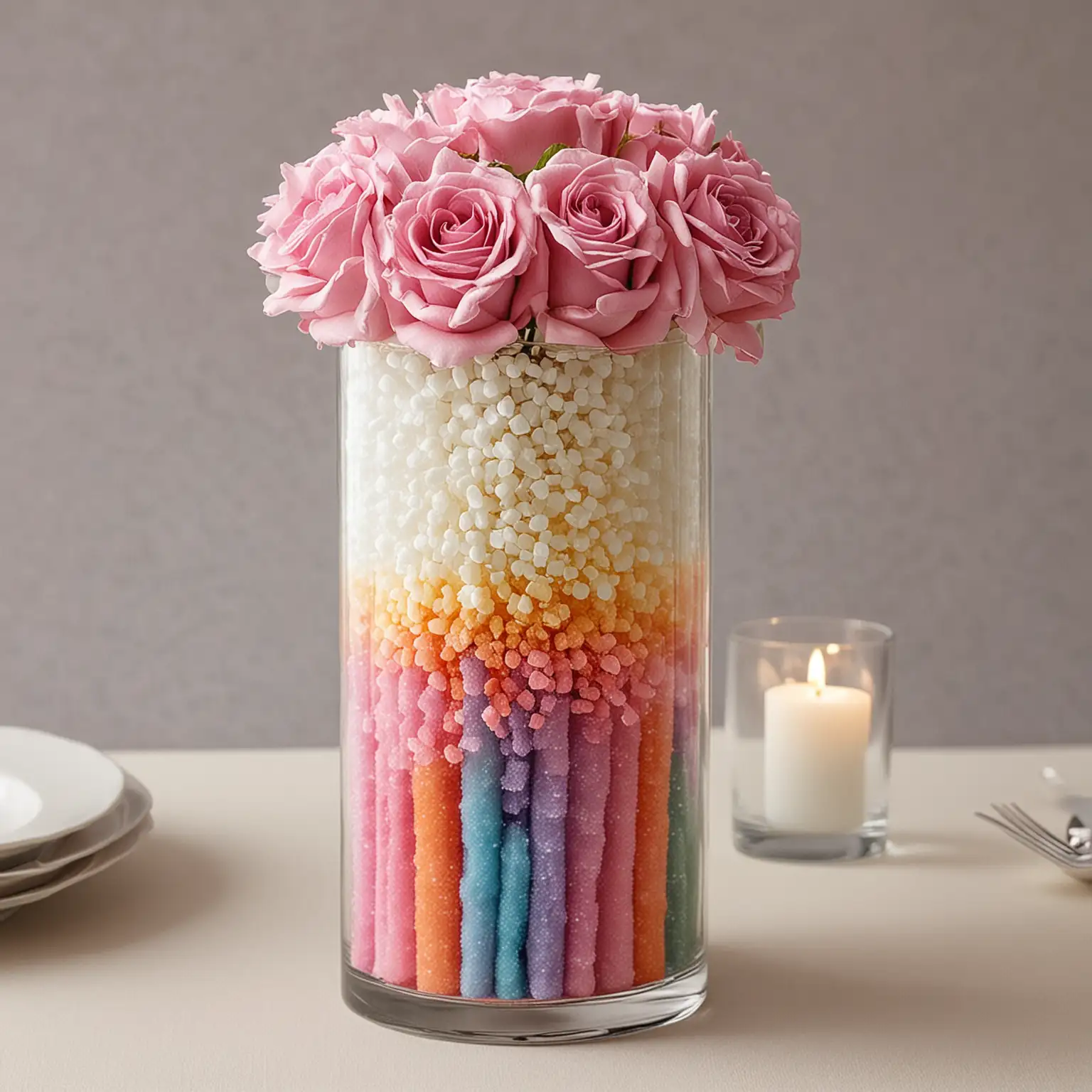 DIY-Wedding-Centerpiece-Glass-Cylinder-Vase-with-Layered-Colored-Sugar