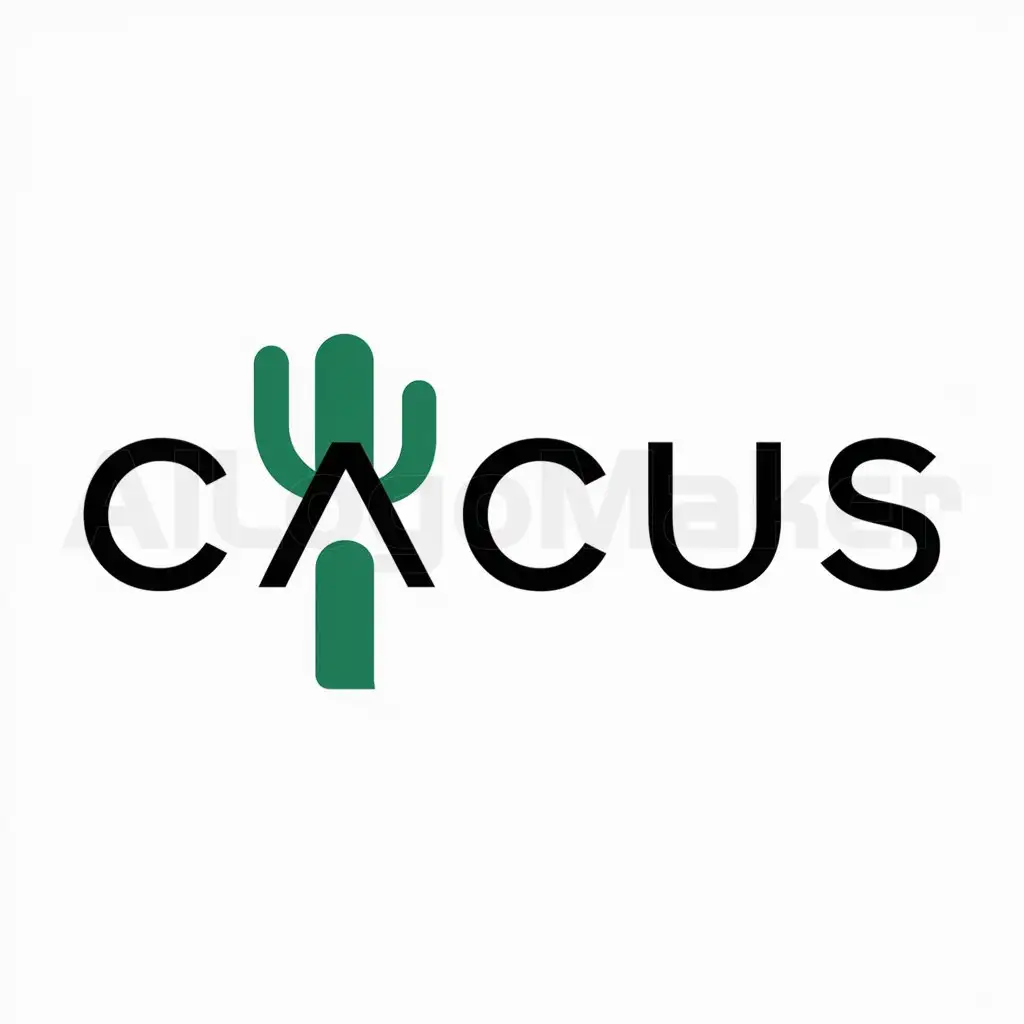 a logo design,with the text "Cacus ", main symbol:Cactus,Minimalistic,clear background