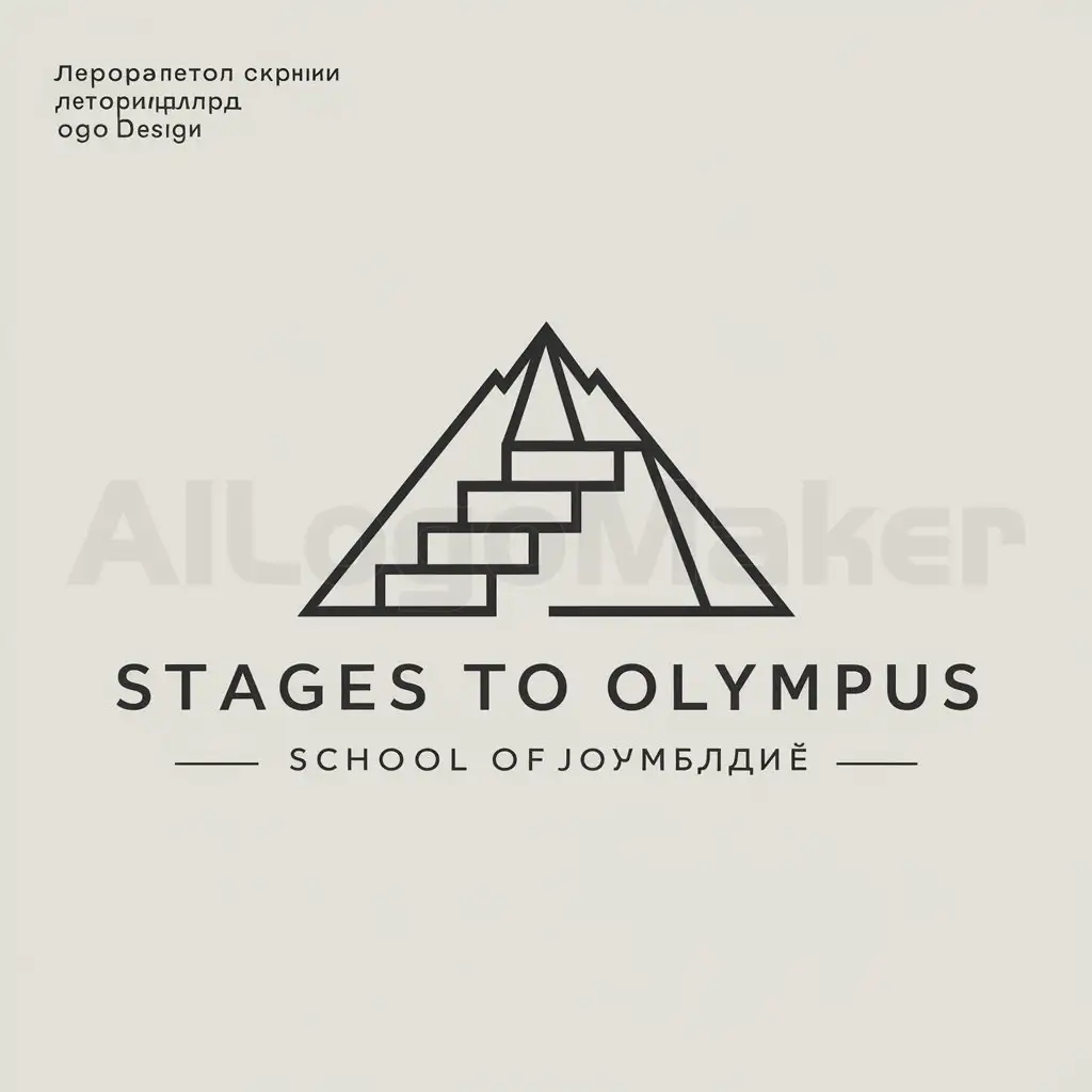 a logo design,with the text "School of olympiad preparation 'Stages to Olympus'", main symbol:steps, Russian logo,Moderate,be used in Education industry,clear background
