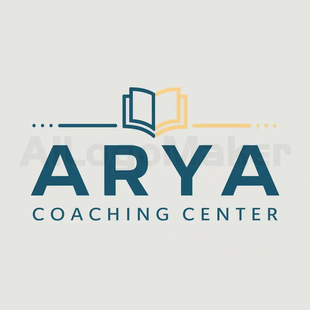 a logo design,with the text "Arya Coaching Center", main symbol:books and computer,Moderate,be used in Education industry,clear background