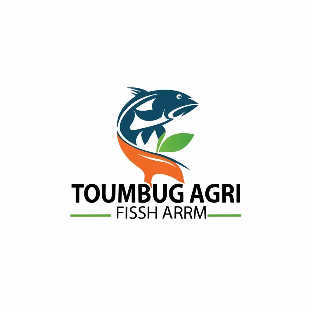 a logo design,with the text "Toumboung Agri Fish Farm", main symbol:Aqua fish agriculture,Moderate,be used in Others industry,clear background