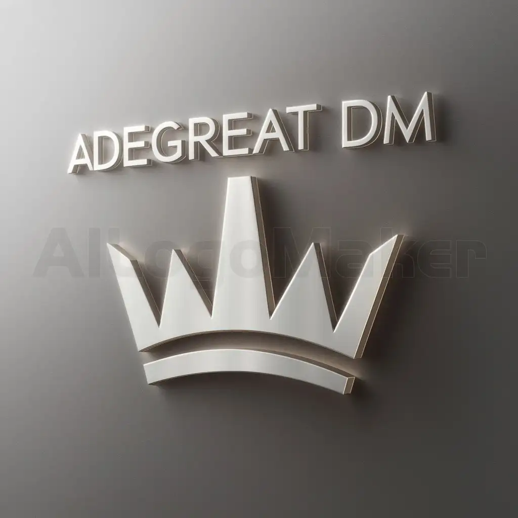 a logo design,with the text "AdeGreat DM", main symbol:Crown,Moderate,be used in Education industry,clear background