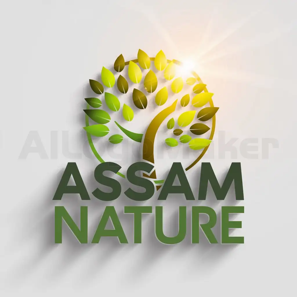 a logo design,with the text "assam nature", main symbol:nature,Moderate,clear background