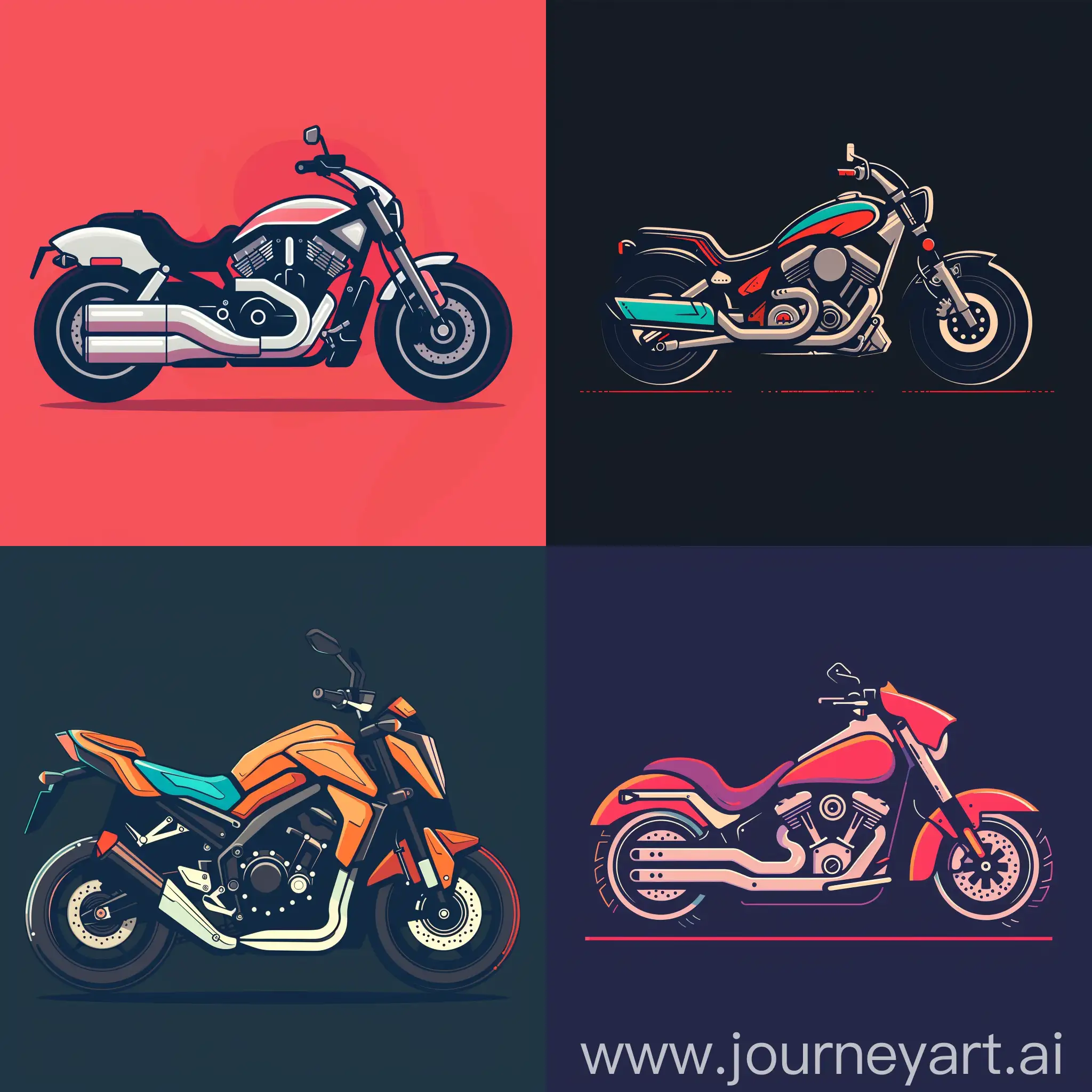 Modern-Flat-Style-Motorcycle-Logo-Icon-in-Color