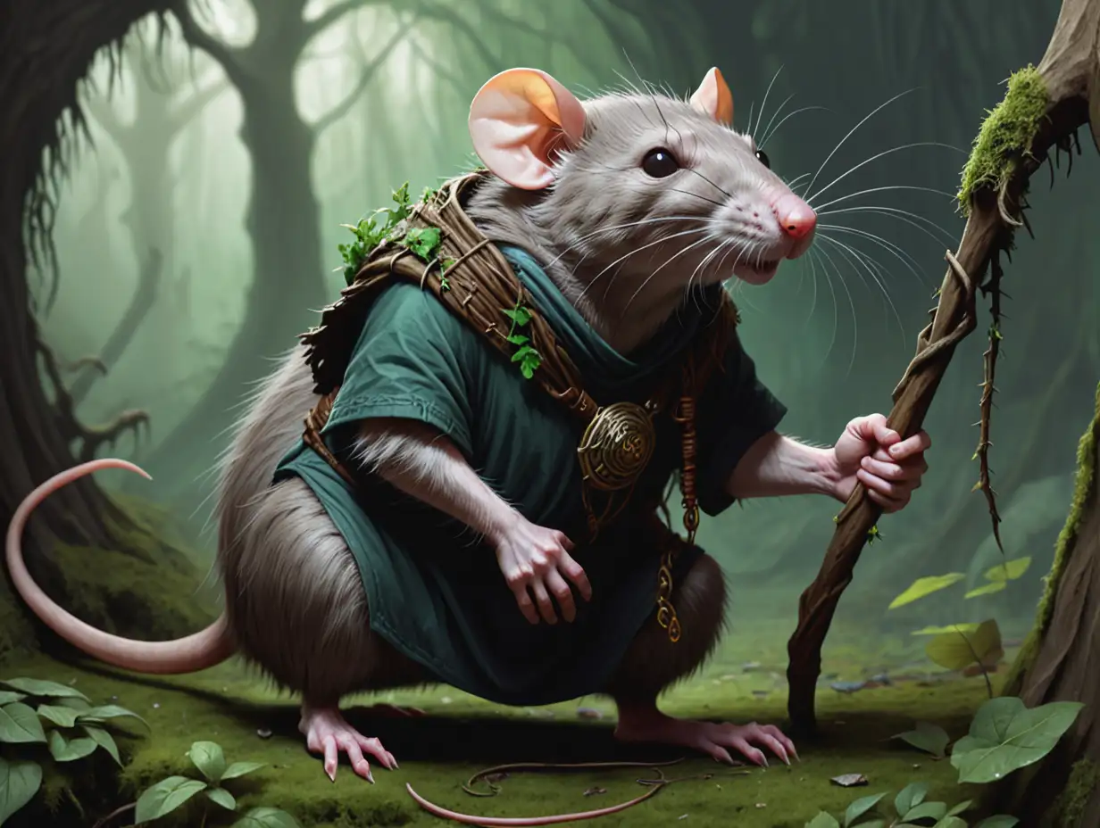 A huge druid rat