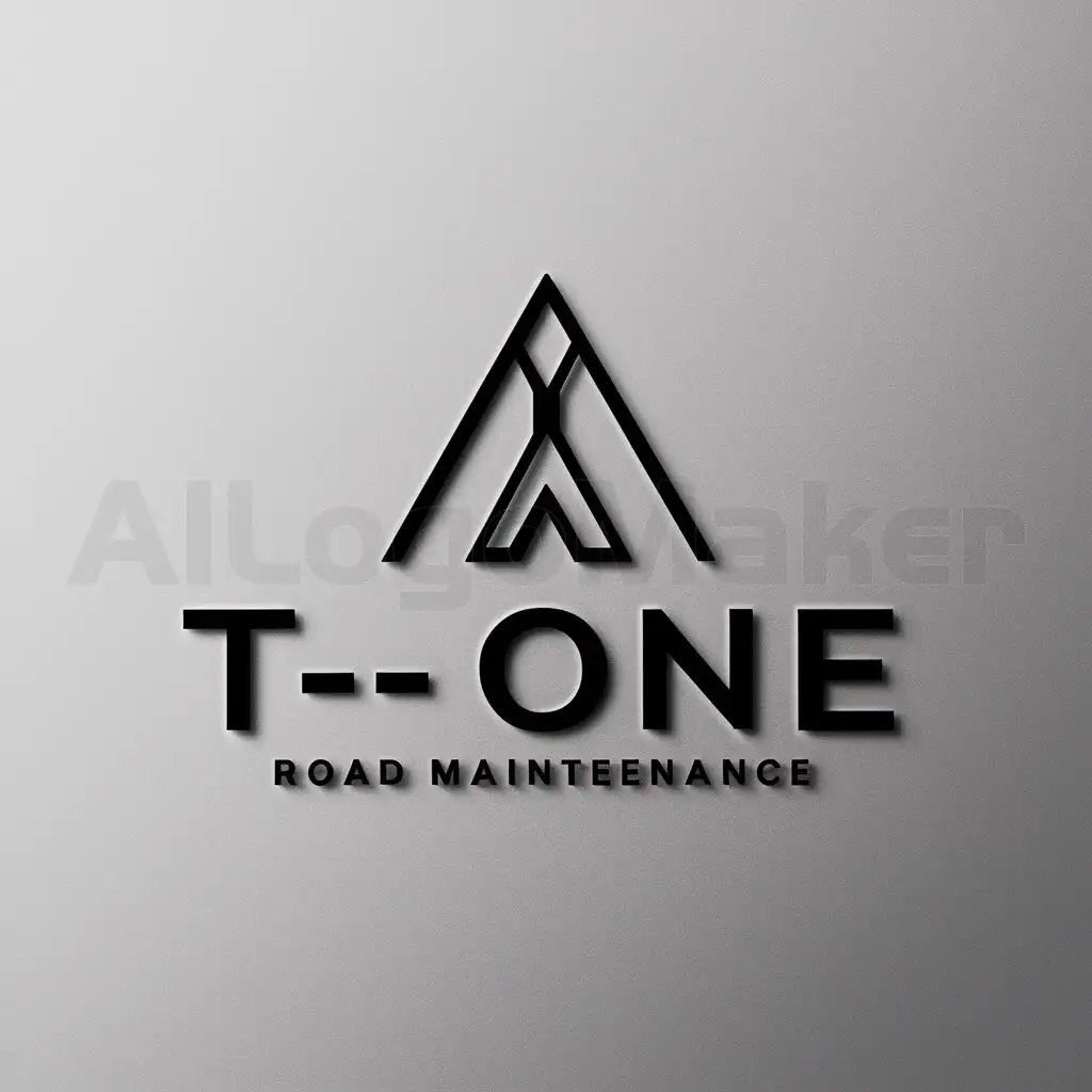 a logo design,with the text "T-one", main symbol:road maintenance,Minimalistic,clear background