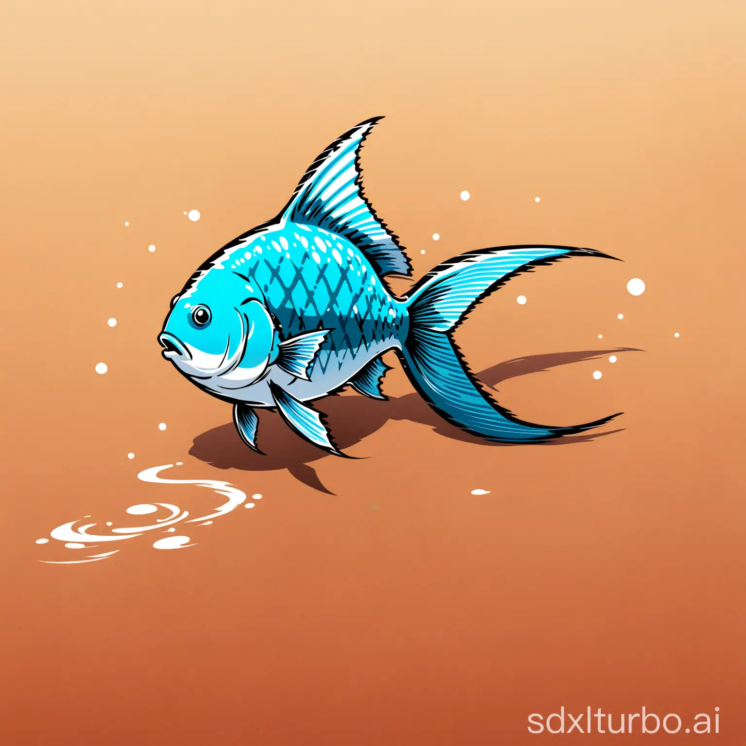 The fish walking on the ground