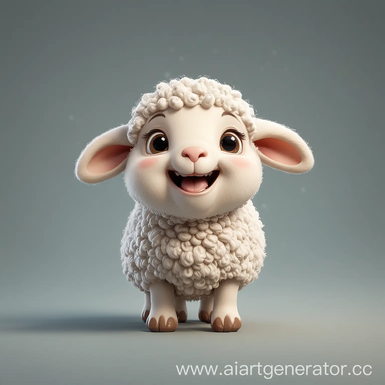 Cheerful-Cartoon-Sheep-Standing-and-Laughing