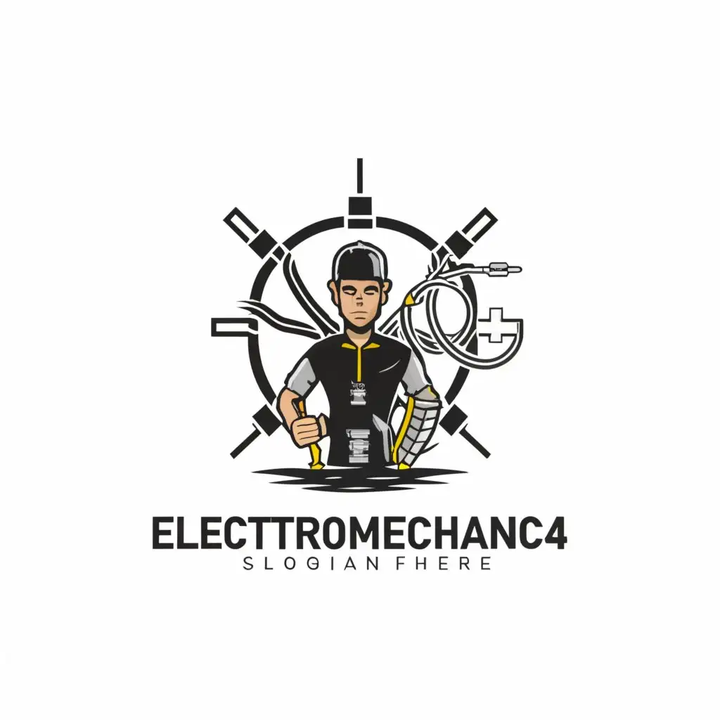 a logo design,with the text "Electromechanic24", main symbol:River fleet electrician man electricity,complex,be used in Others industry,clear background