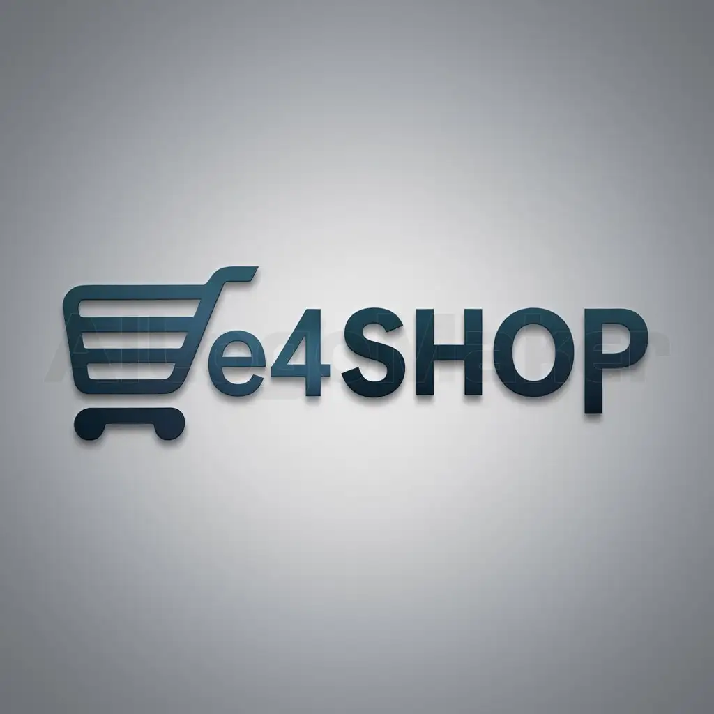 LOGO-Design-for-E4Shop-Simplistic-Shopping-Concept-on-Clear-Background