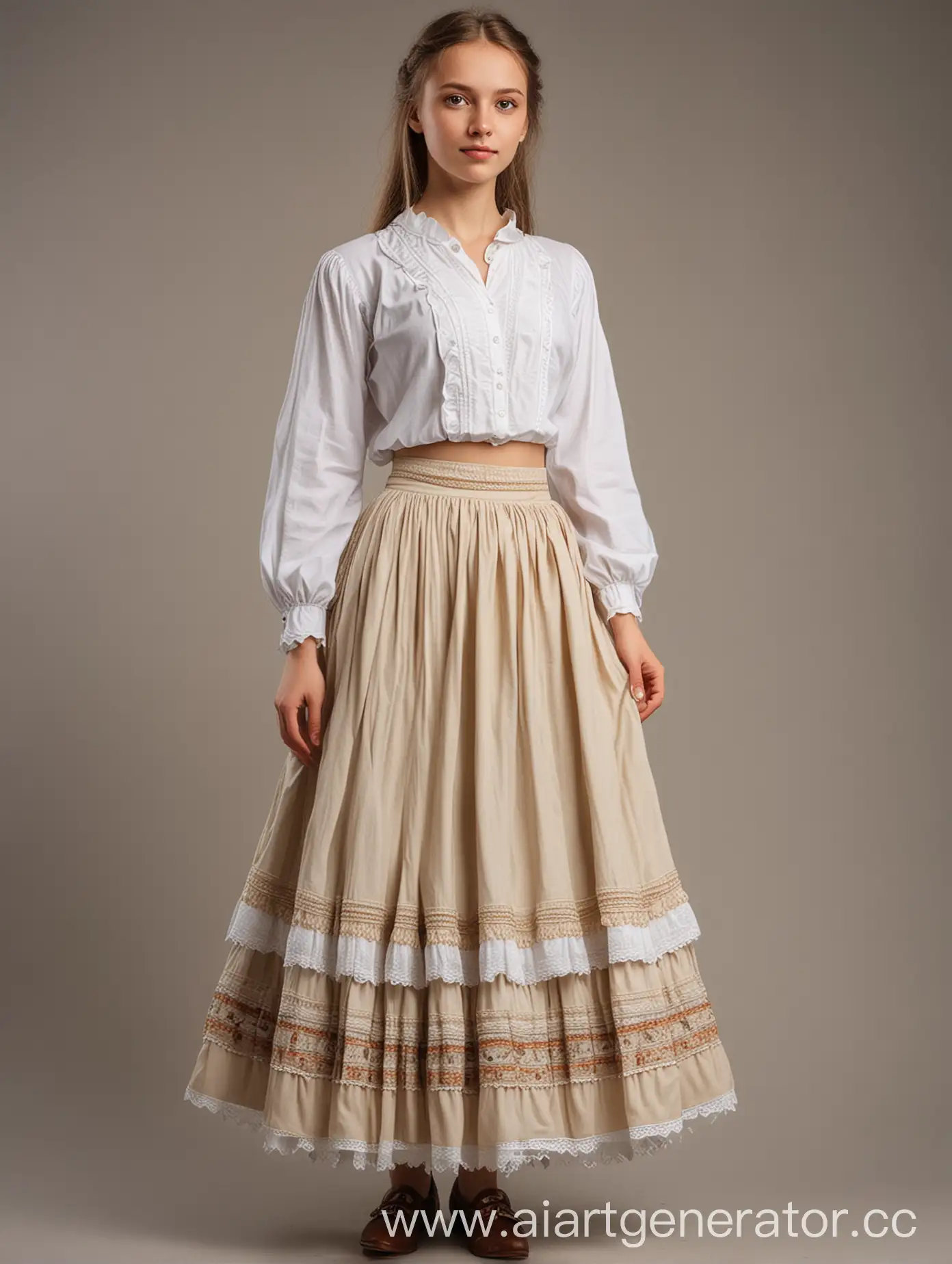 Slavic-Girl-in-Exquisite-White-Blouse-and-Layered-Skirt