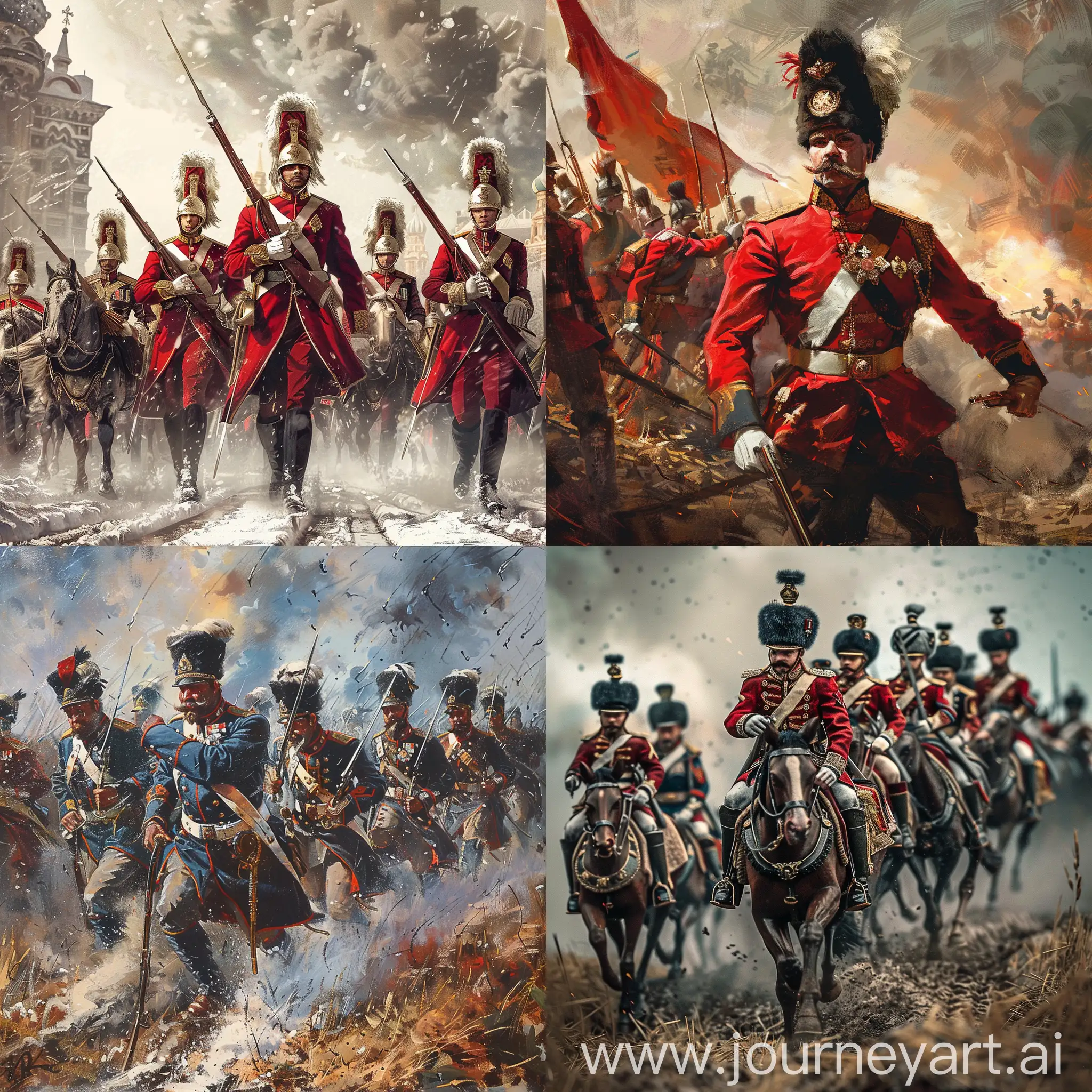 Imperial-Russian-Guard-in-Battle-Formation