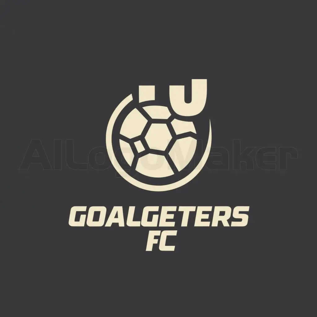a logo design,with the text "GOALGETTERS FC", main symbol:GOAL,Moderate,be used in FOOTBALL industry,clear background