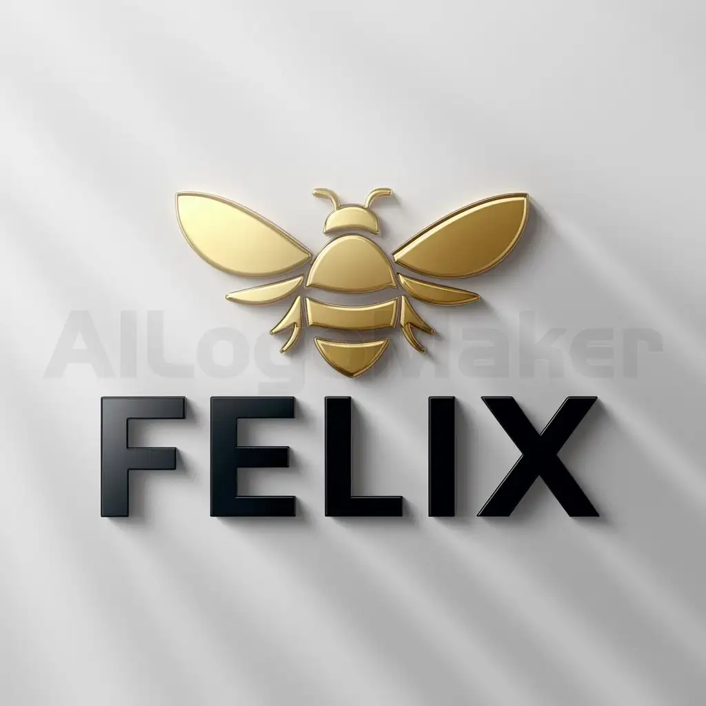 a logo design,with the text "felix", main symbol:logo of a bee for a product named Felix,Moderate,clear background