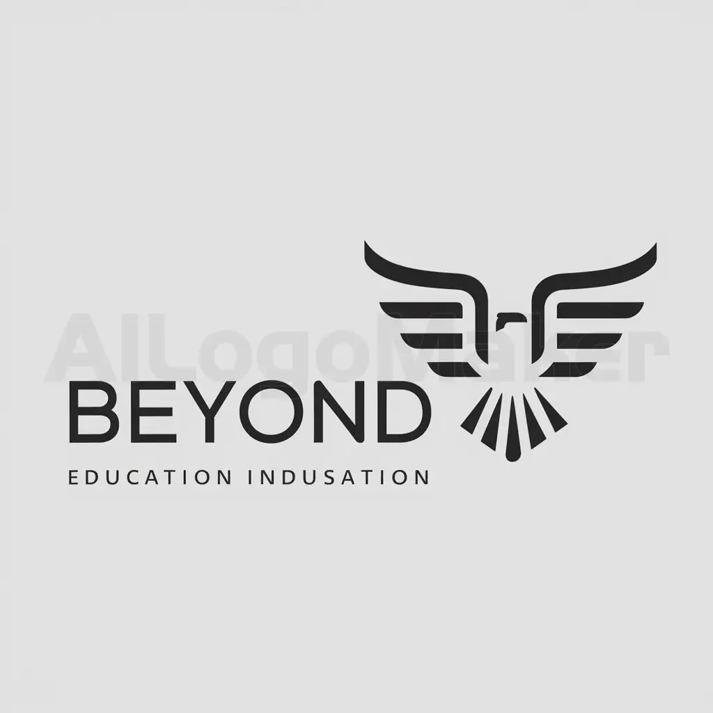 a logo design,with the text "Beyond", main symbol:eagle,Minimalistic,be used in Education industry,clear background