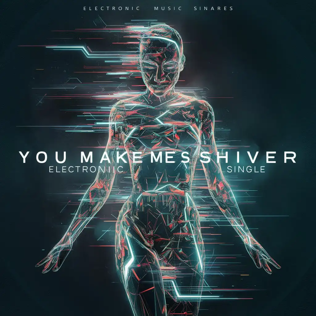 Genera la portada de single de musica electronica titulado 'You make me shiver'


