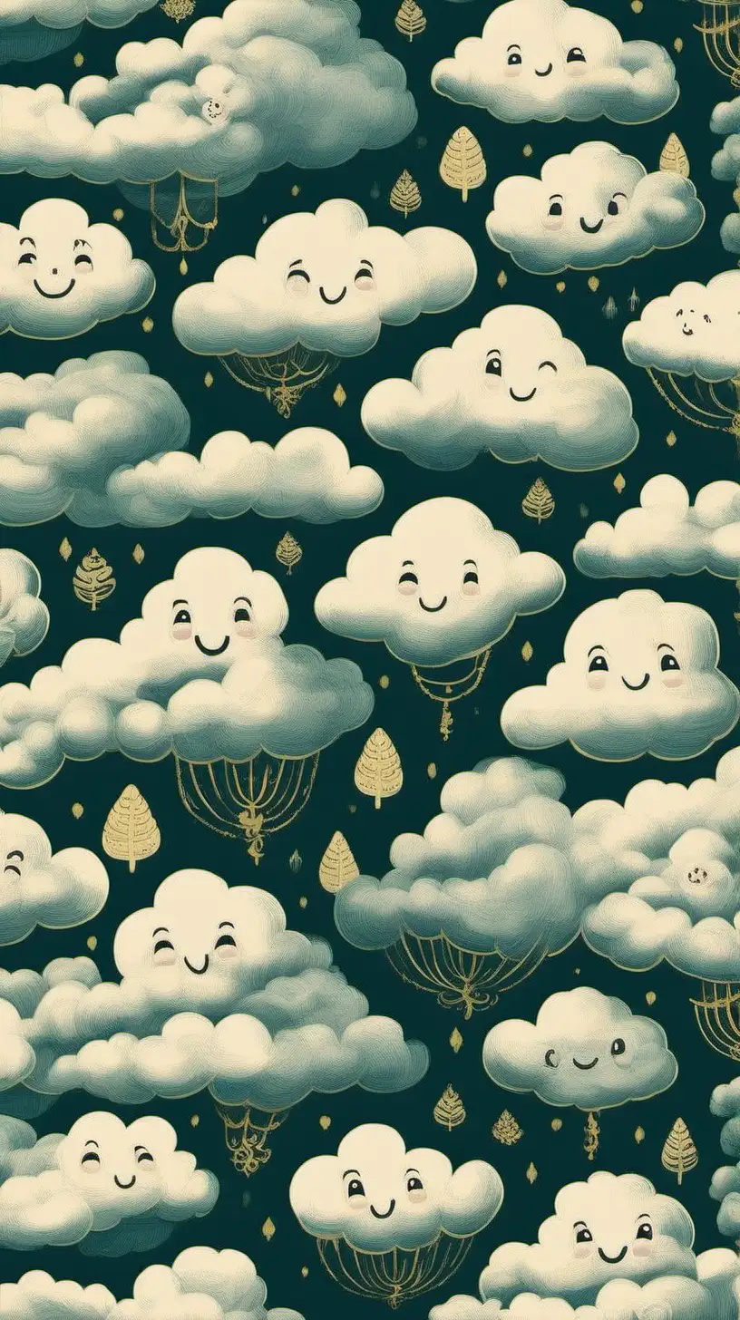 Baroque happy clouds forest