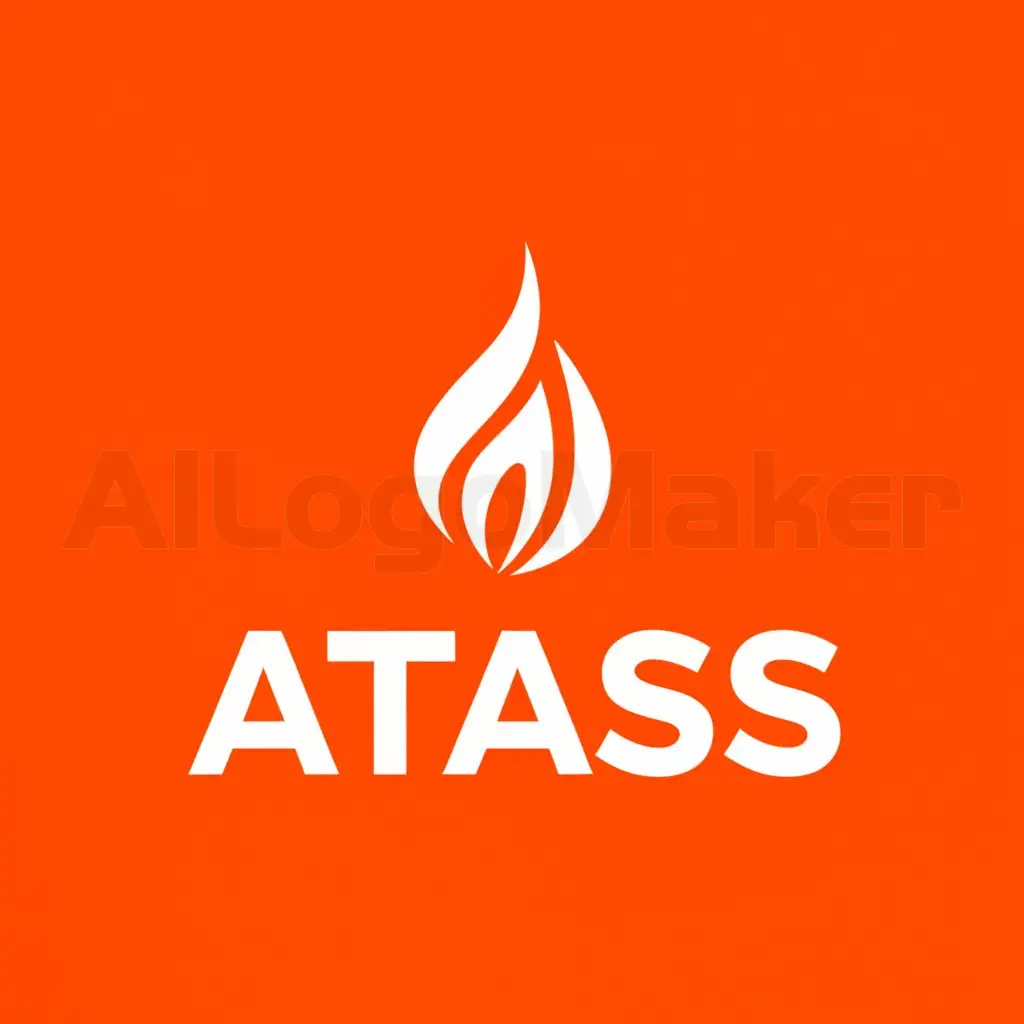 a logo design,with the text "ATAS (white letters)", main symbol:White fire on an orange background,Minimalistic,be used in Others industry,clear background