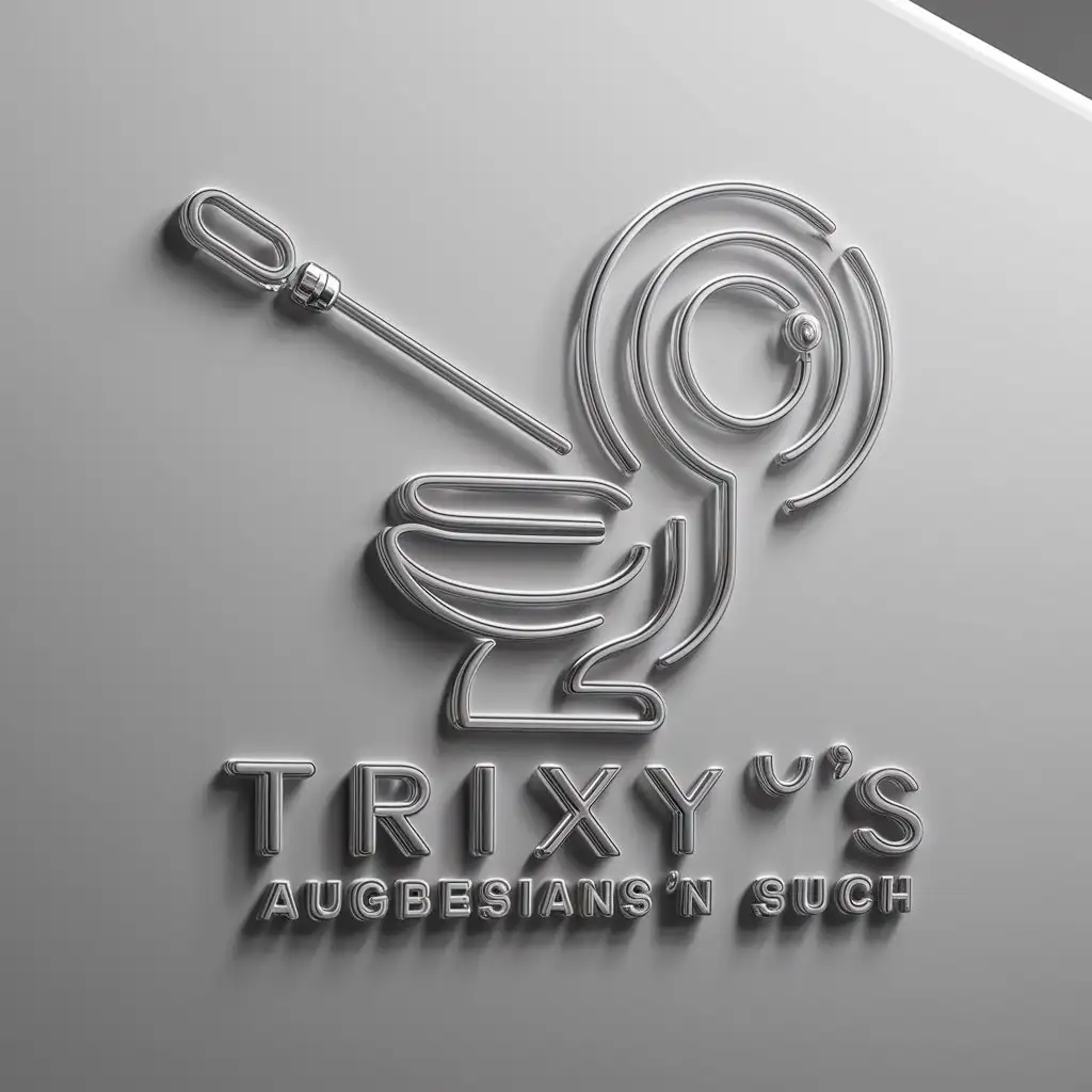 a logo design,with the text "Trixy's Augbesians 'n Such", main symbol:toilet wand butthole,complex,be used in Technology industry,clear background