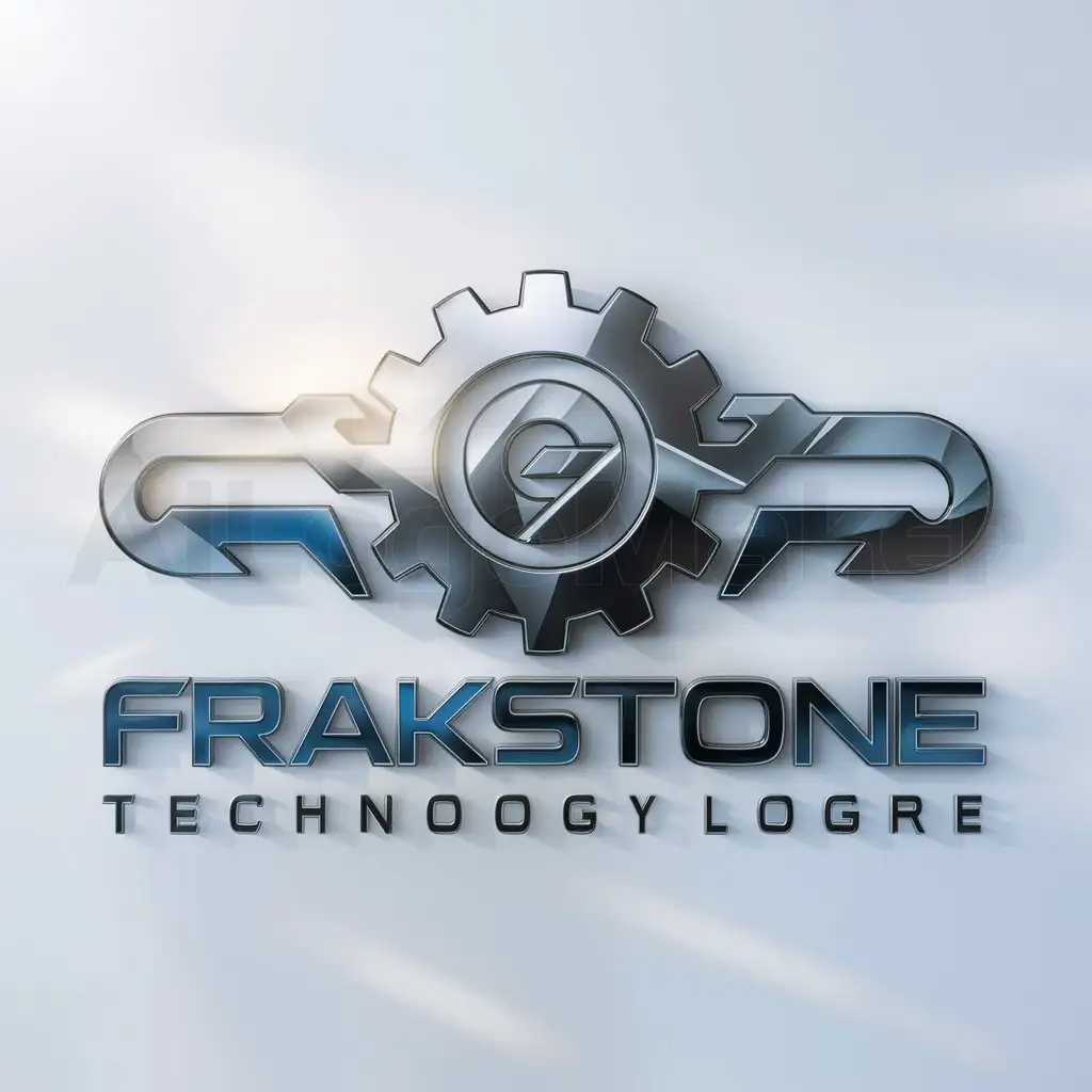 a logo design,with the text "frakstone", main symbol:mechanical,complex,be used in Technology industry,clear background