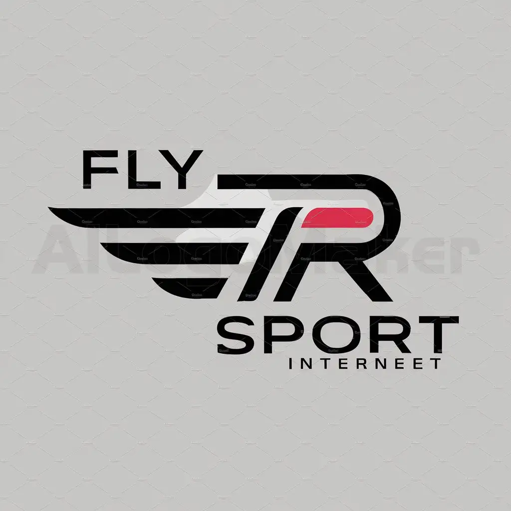 a logo design,with the text "fly, sport", main symbol:R,complex,be used in Internet industry,clear background