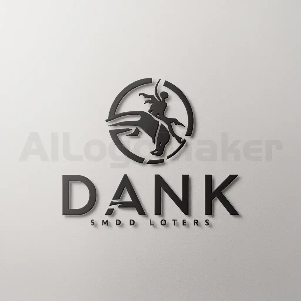 a logo design,with the text "Dank", main symbol:rodeandolo a circle or similar elegant,Moderate,be used in ropa industry,clear background