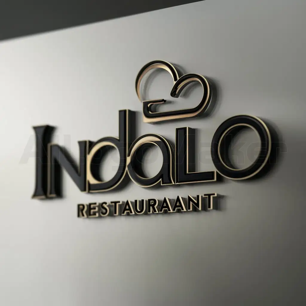 LOGO-Design-for-Indalo-Chef-Pipe-de-Oro-Symbol-in-Moderate-Style-for-Restaurant-Industry