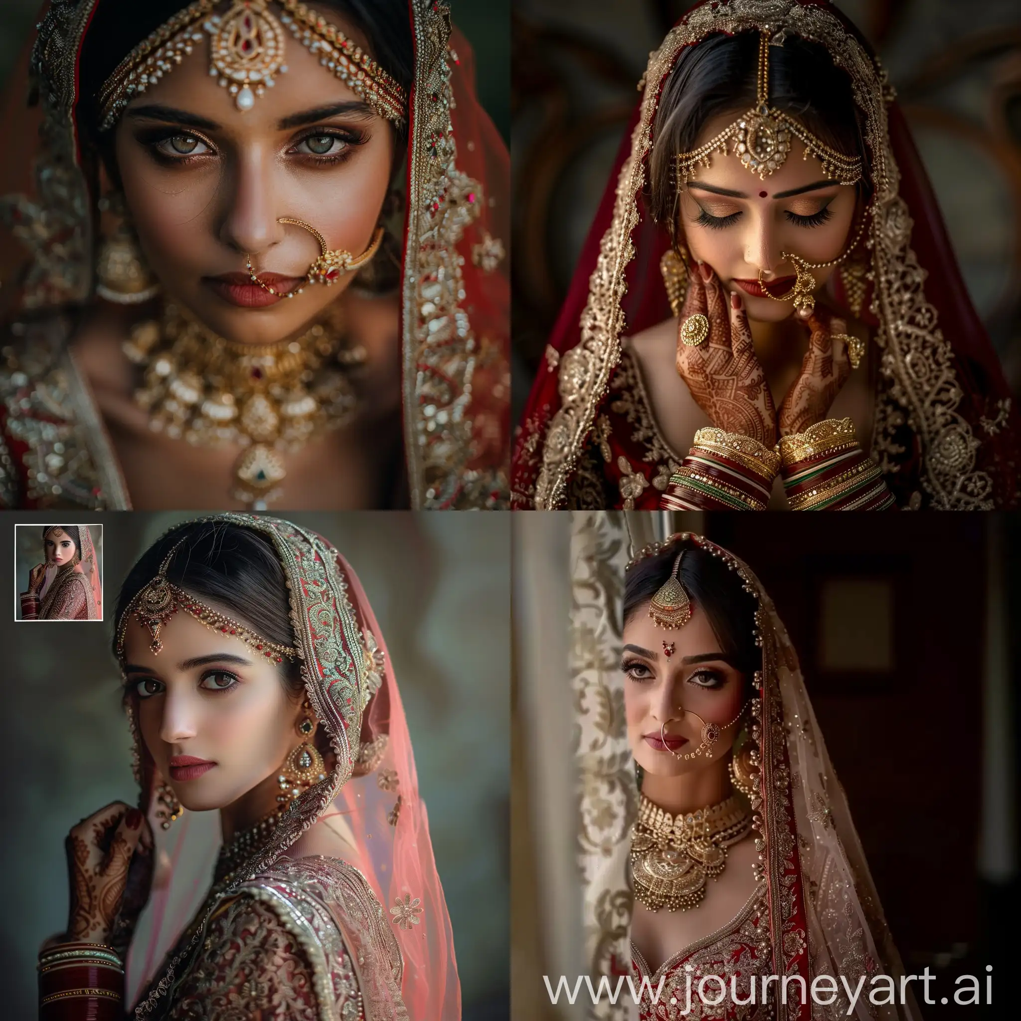 Realistic photo of A beautiful Indian bride