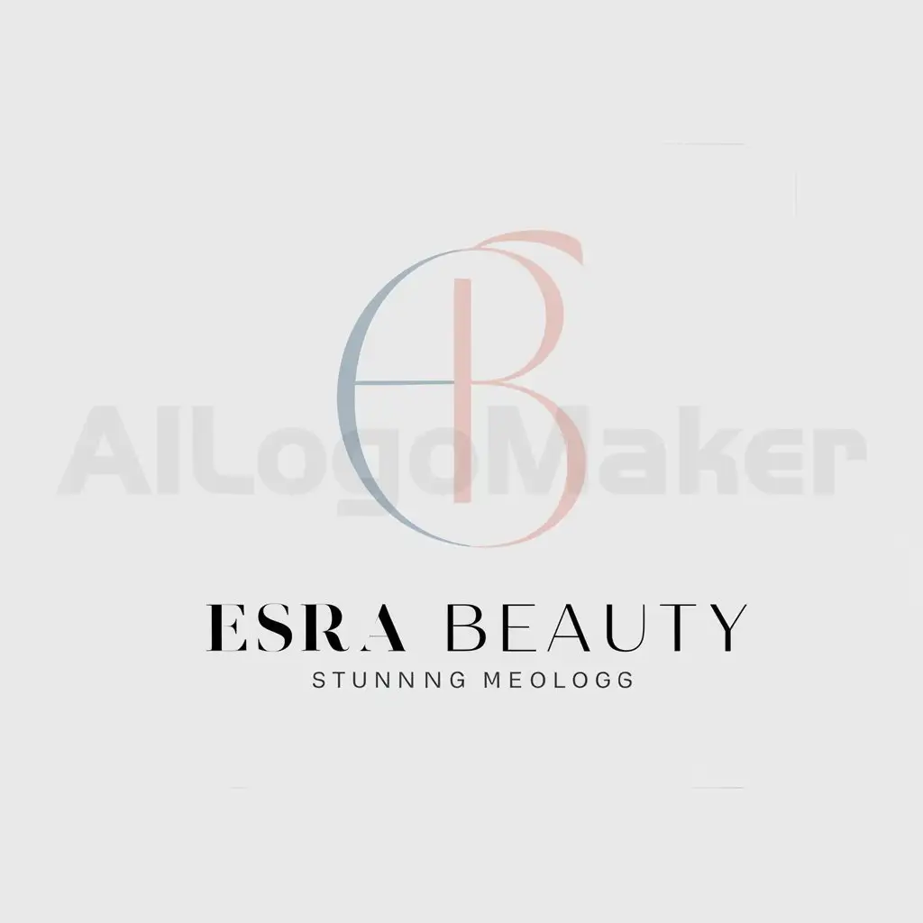 a logo design,with the text "Esra Beauty", main symbol:letters from the first name,Minimalistic,clear background