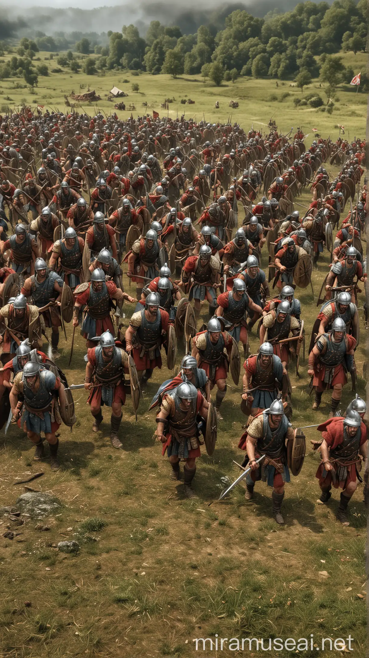 "...and defeated both the trapped Gallic army and reinforcements." hyper realistic