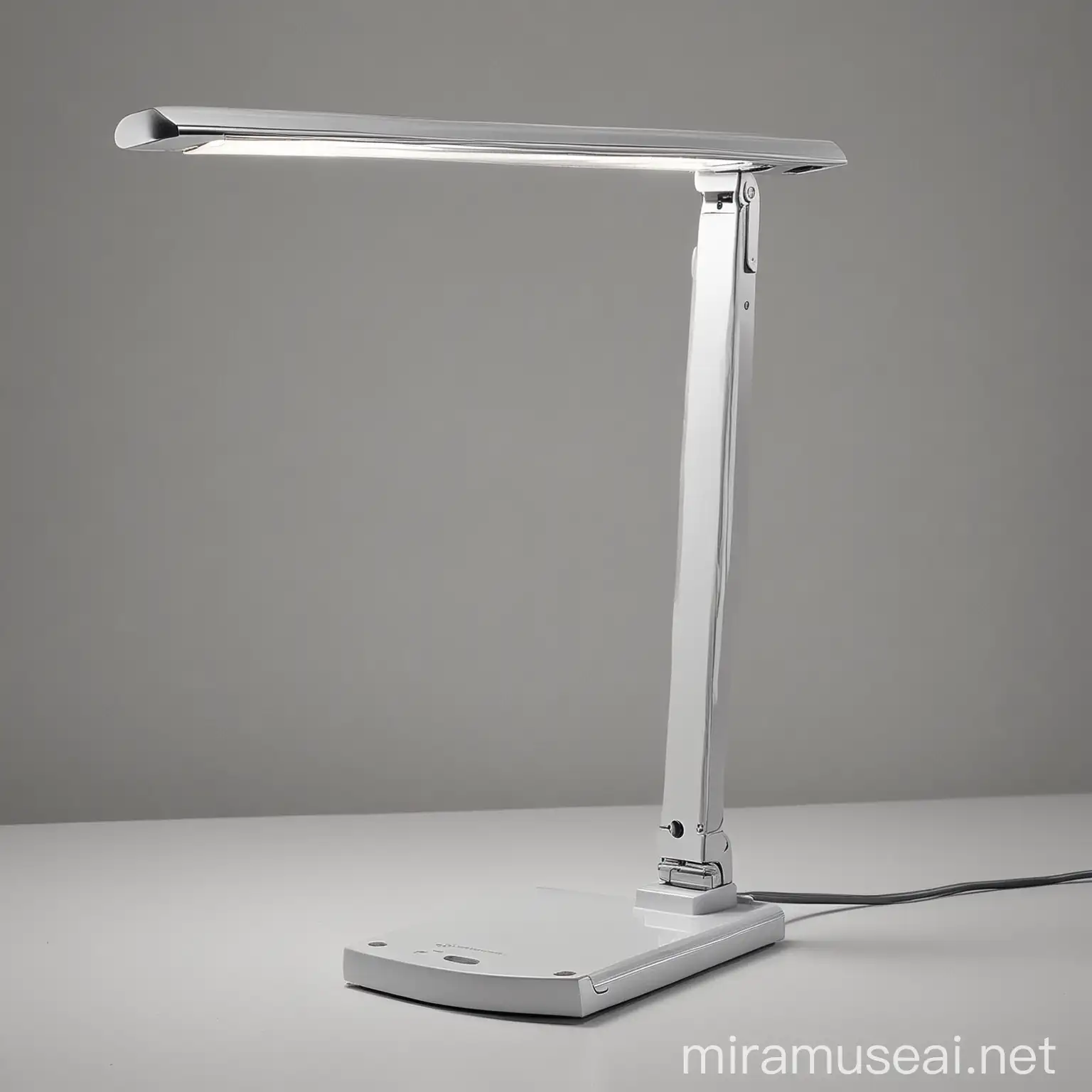 Slim Rectangular Desk Lamp with Adjustable Angle and Wireless Charging