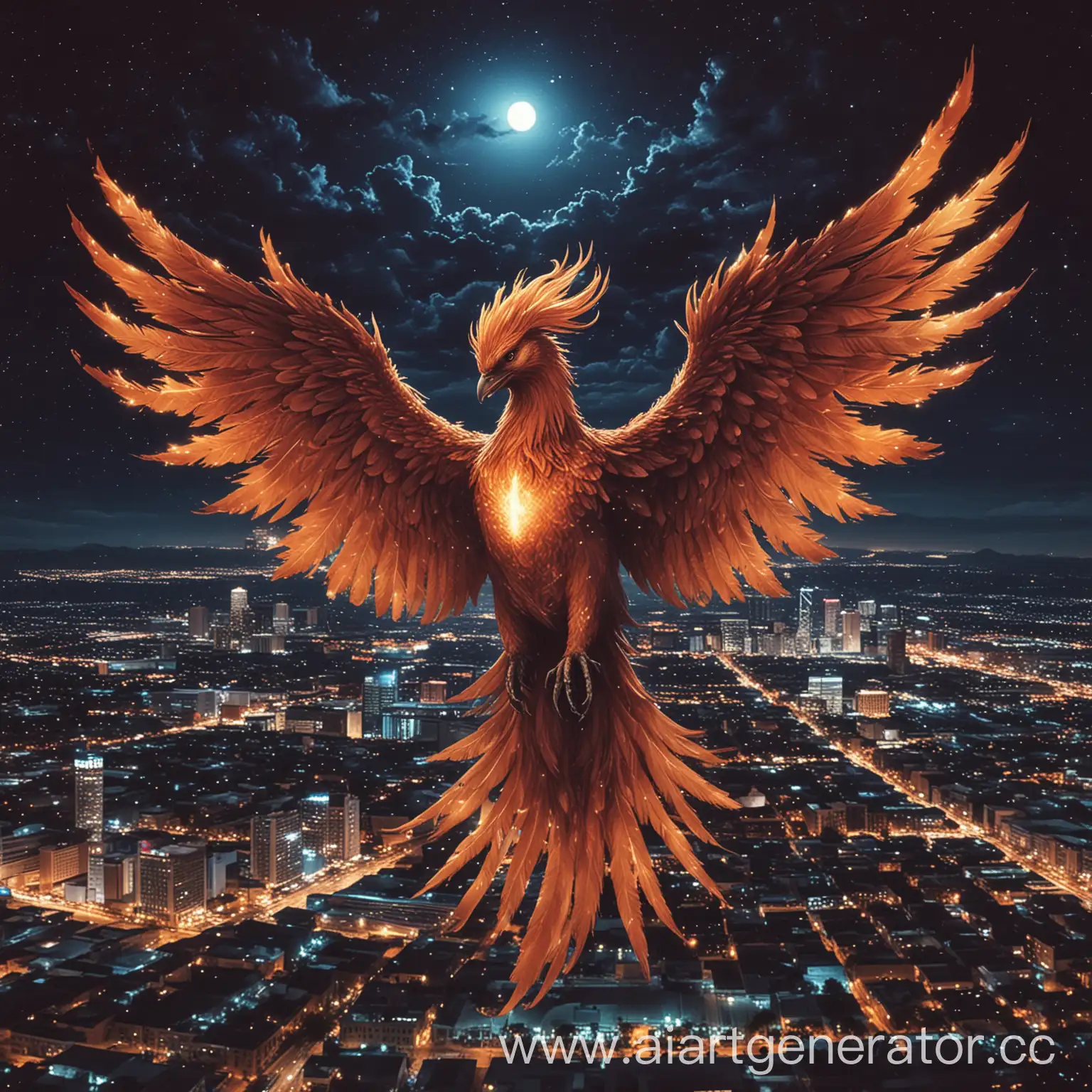 Majestic-Phoenix-Flying-Through-the-Night-Sky