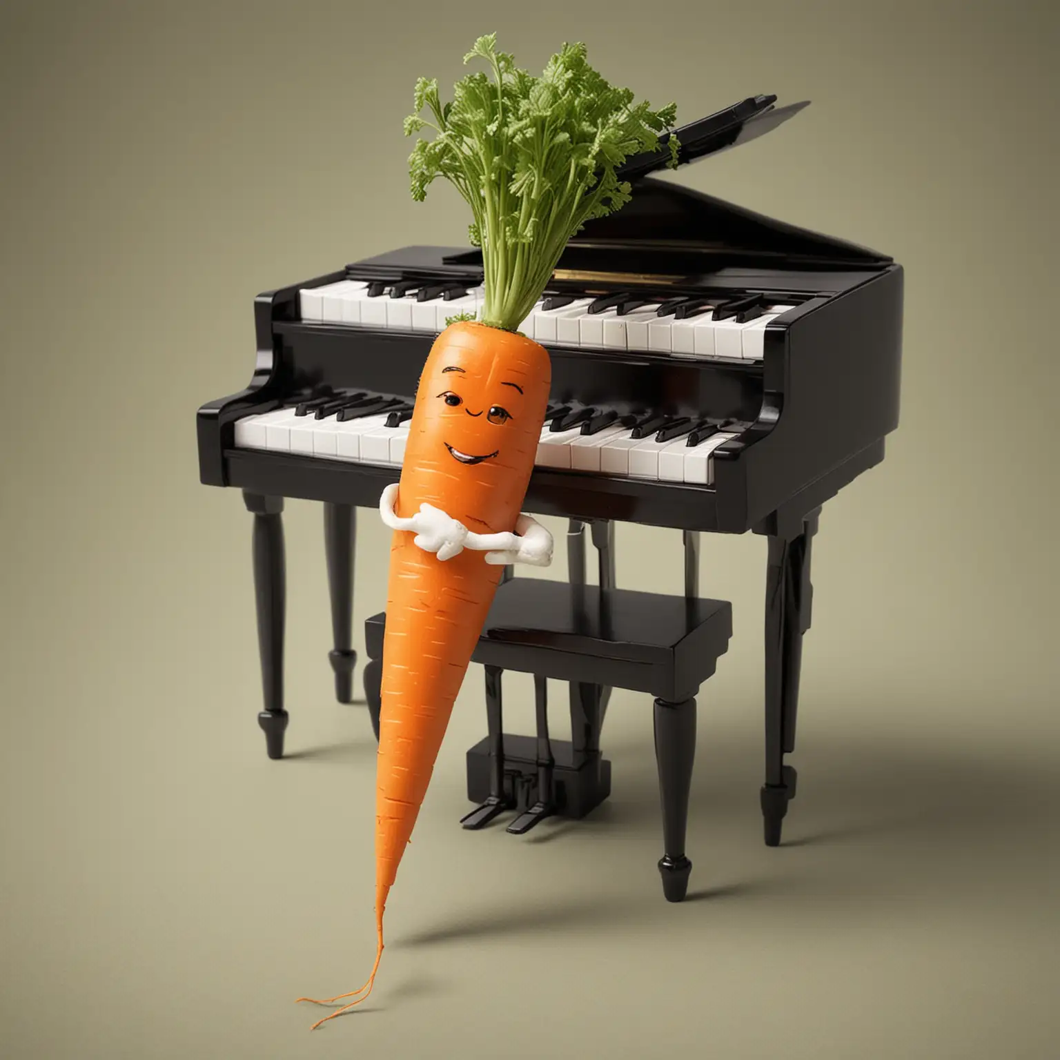 Carrot Playing Piano with Human Leg as Audience