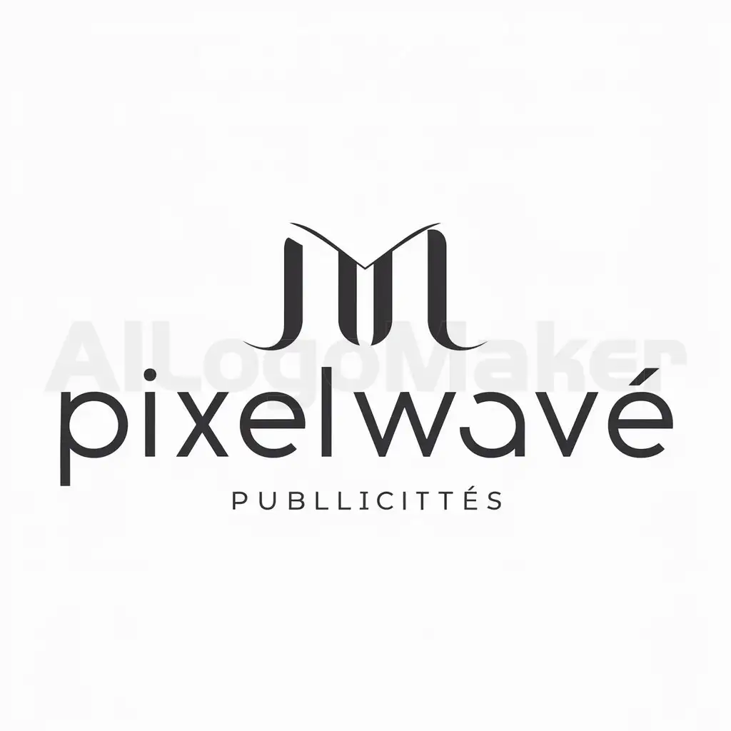 a logo design,with the text "PixelWave", main symbol:initiale,Moderate,be used in marketing communication publicité industry,clear background