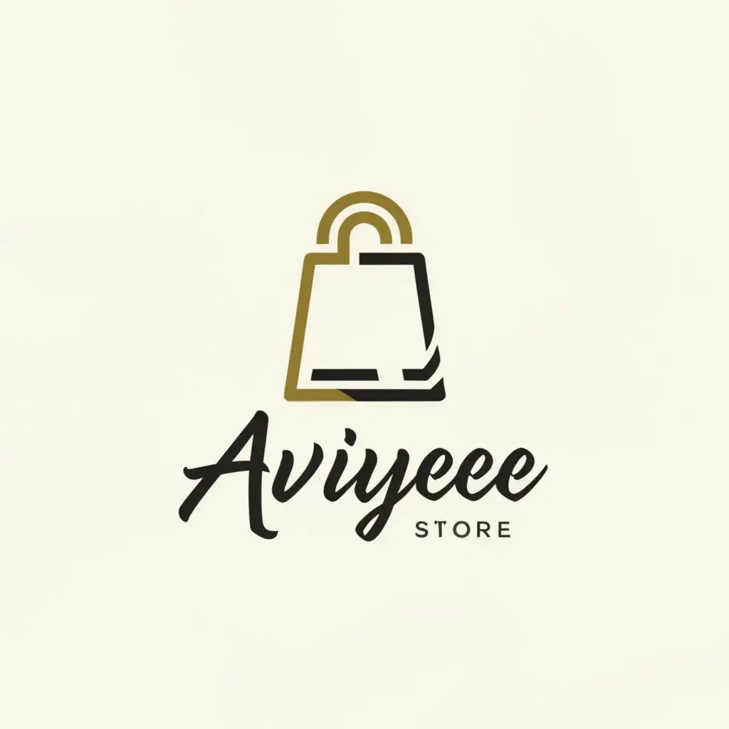a logo design,with the text "Aviyee store", main symbol:Shopping,Minimalistic,be used in Retail industry,clear background