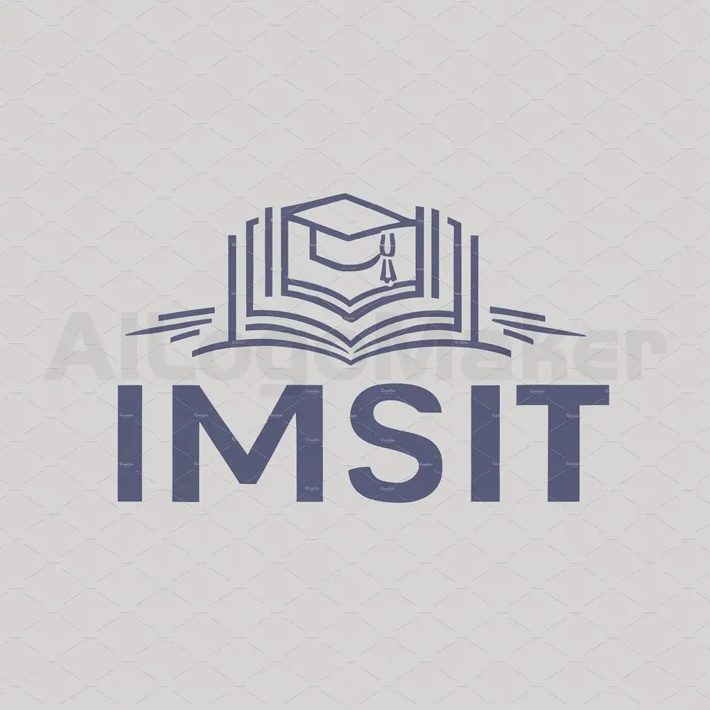 a logo design,with the text "IMSIT", main symbol:educational institution,Moderate,be used in Others industry,clear background