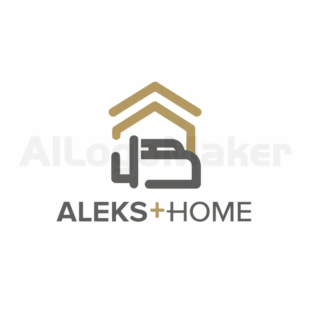 a logo design,with the text "aleks@home", main symbol:bedroom and home,Moderate,be used in Others industry,clear background
