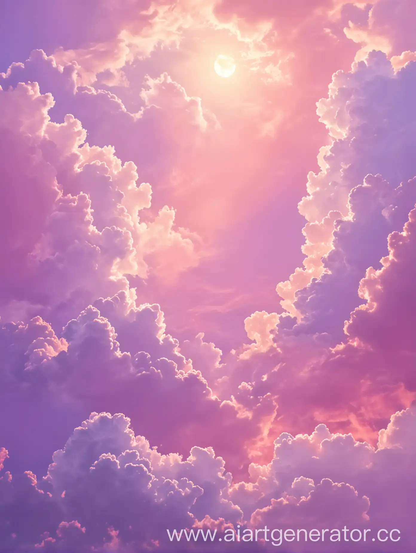 delicate background of pink-lilac sky with light clouds