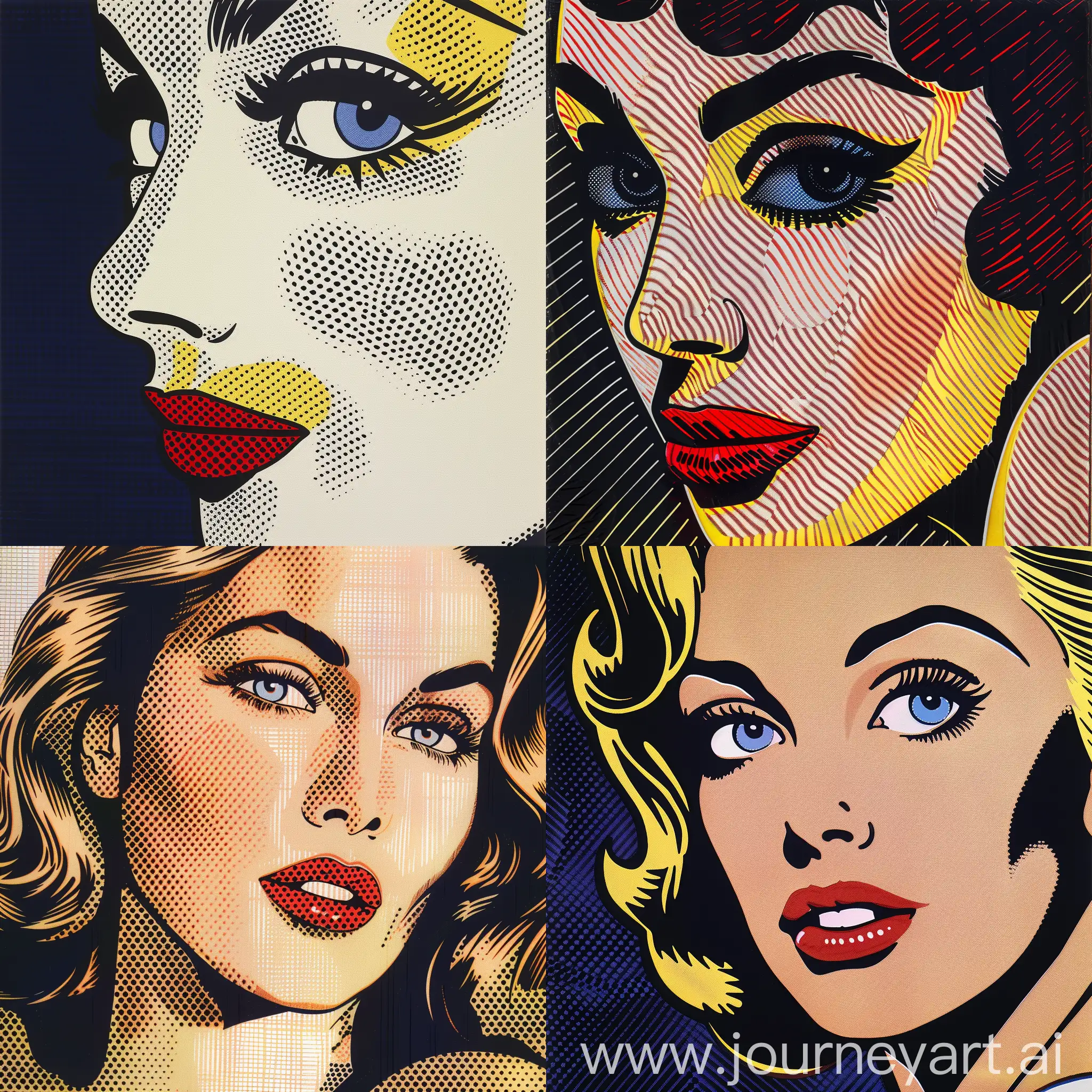 Pop-Art-Portrait-Vibrant-Woman-in-Roy-Lichtenstein-Style
