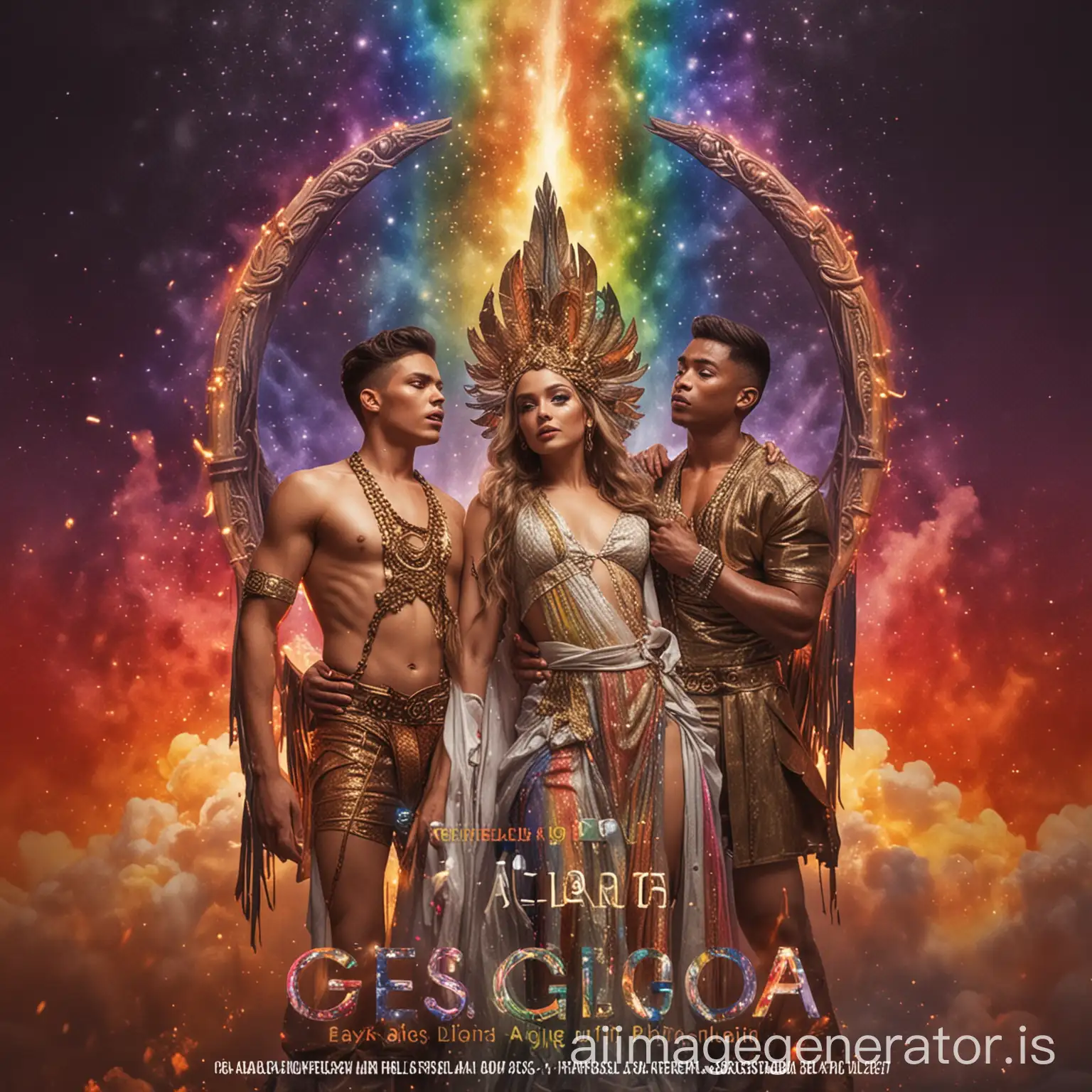 Create me a backdraft for tarpaulin printing with text on ALABEL GAYS ASSOCIATION-ALAGA 1st Gala Night in line with the Pride Month Celebration with the theme: God and Goddess Glam Pride on June 14, 2024 at Alabel Civic Gymnasium