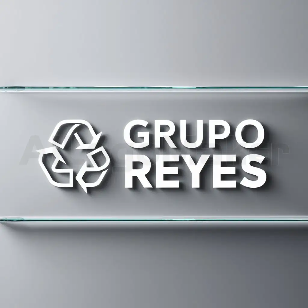 a logo design,with the text "Grupo Reyes", main symbol:waste, Garbage, recycling symbol,Minimalistic,clear background