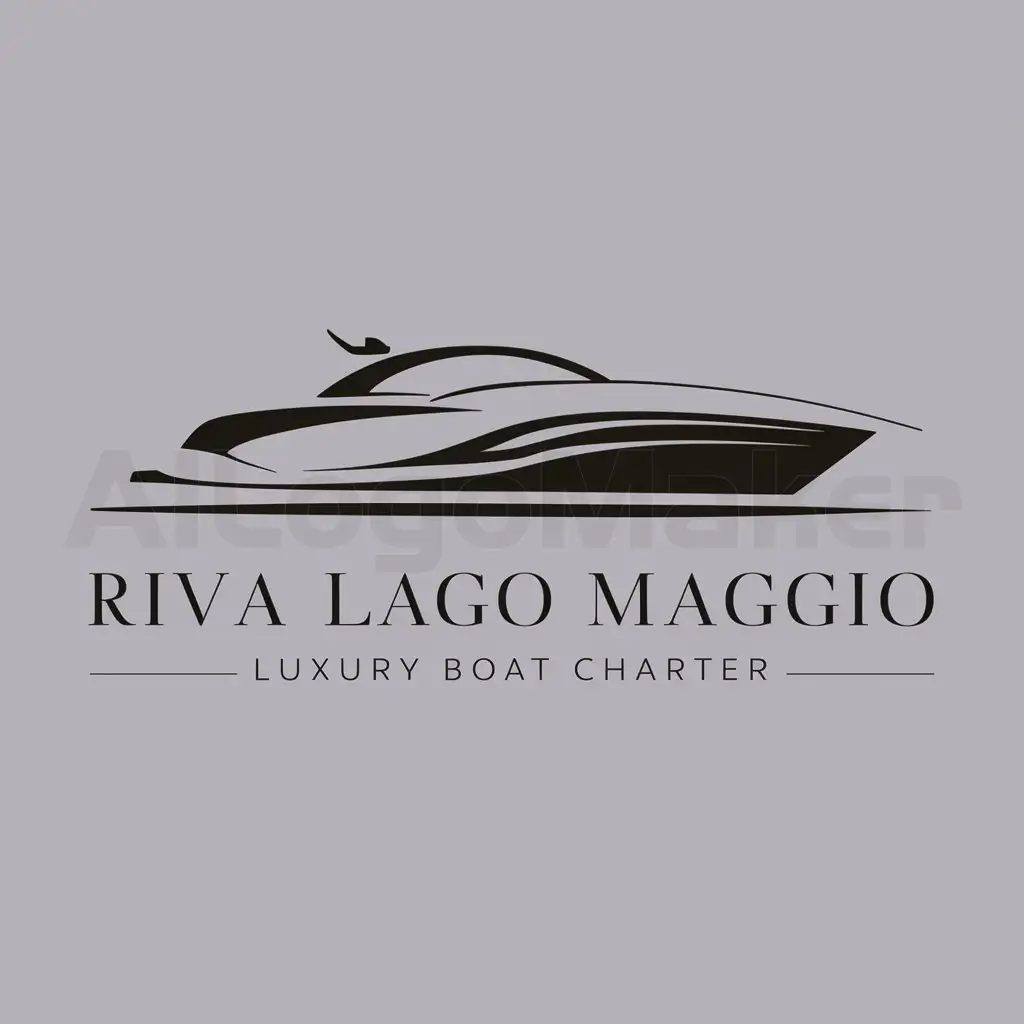 LOGO-Design-for-Riva-Lago-Maggio-Luxury-Boat-Charter-Elegant-Font-Text-with-Riva-Boat-Company-Emblem