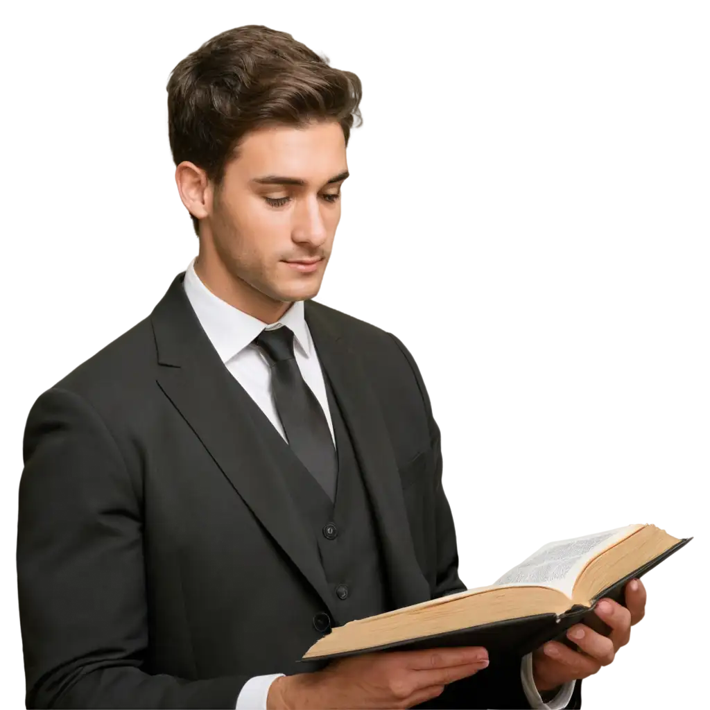 Handsome Man Reading Bible PNG Realistic Image for Spiritual Content ...